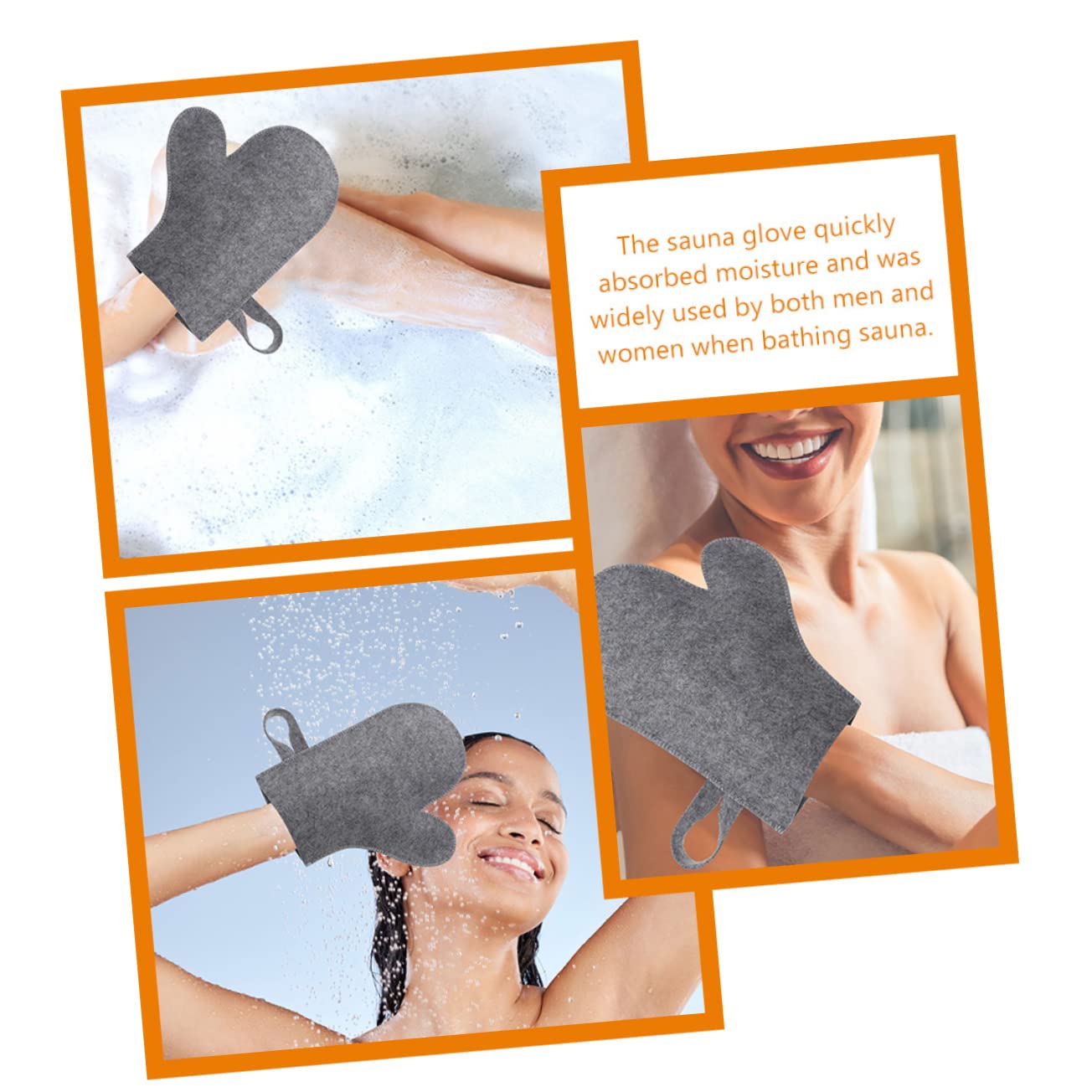 Heat Resistant Sauna Gloves - Soft & Comfortable Felt Mittens for Shower, Spa & Steam Room - White/Grey Protective Handwear for Hot Temperatures