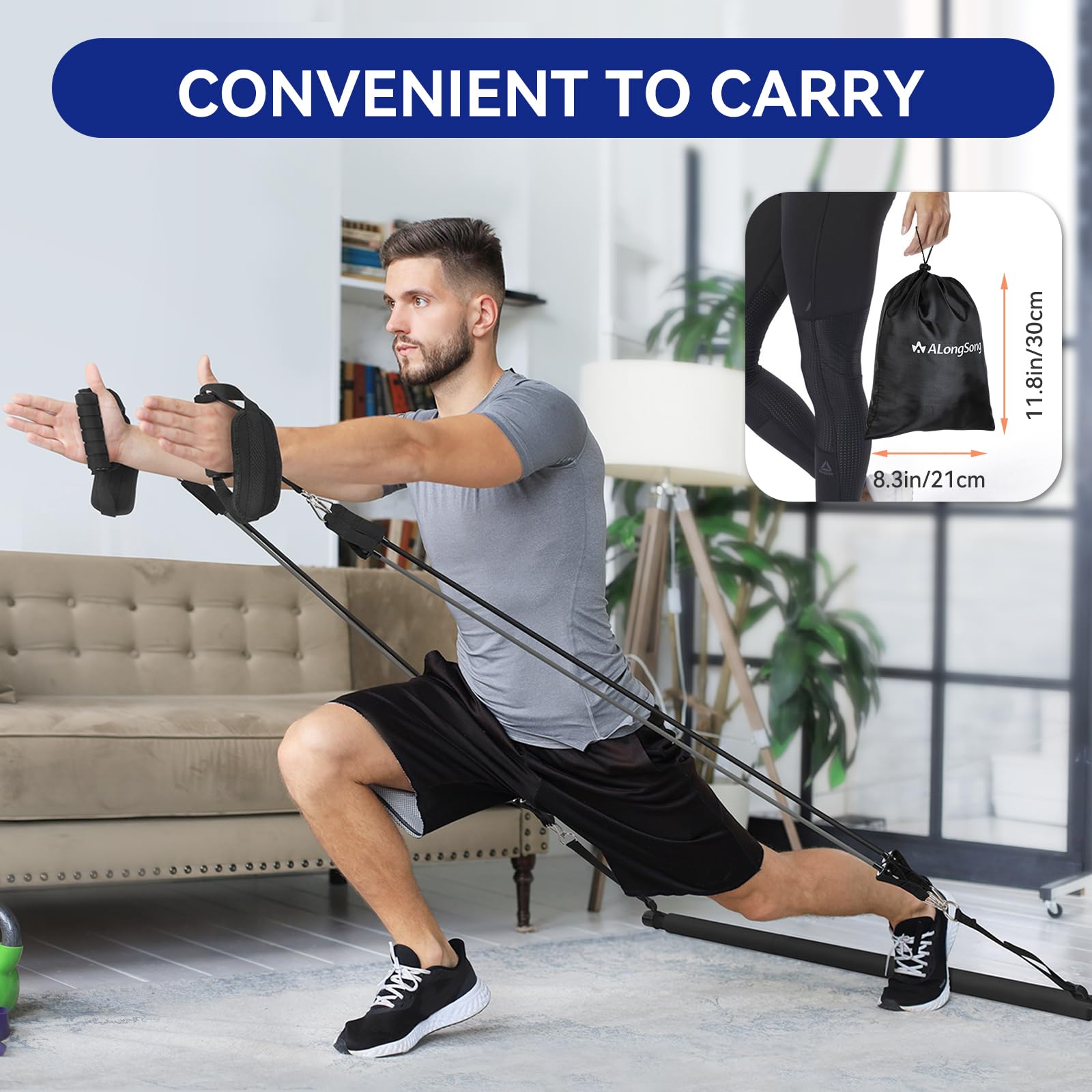 Upgraded Pilates Bar Kit with Resistance Bands - Natural Latex Fitness Equipment for Women & Men - Heavy-Duty Stainless Steel Yoga Stick for Home Gym - Full Body Workout for Strength Training, Toning & Flexibility - Perfect for Pilates, Yoga & Home Exercise Routines