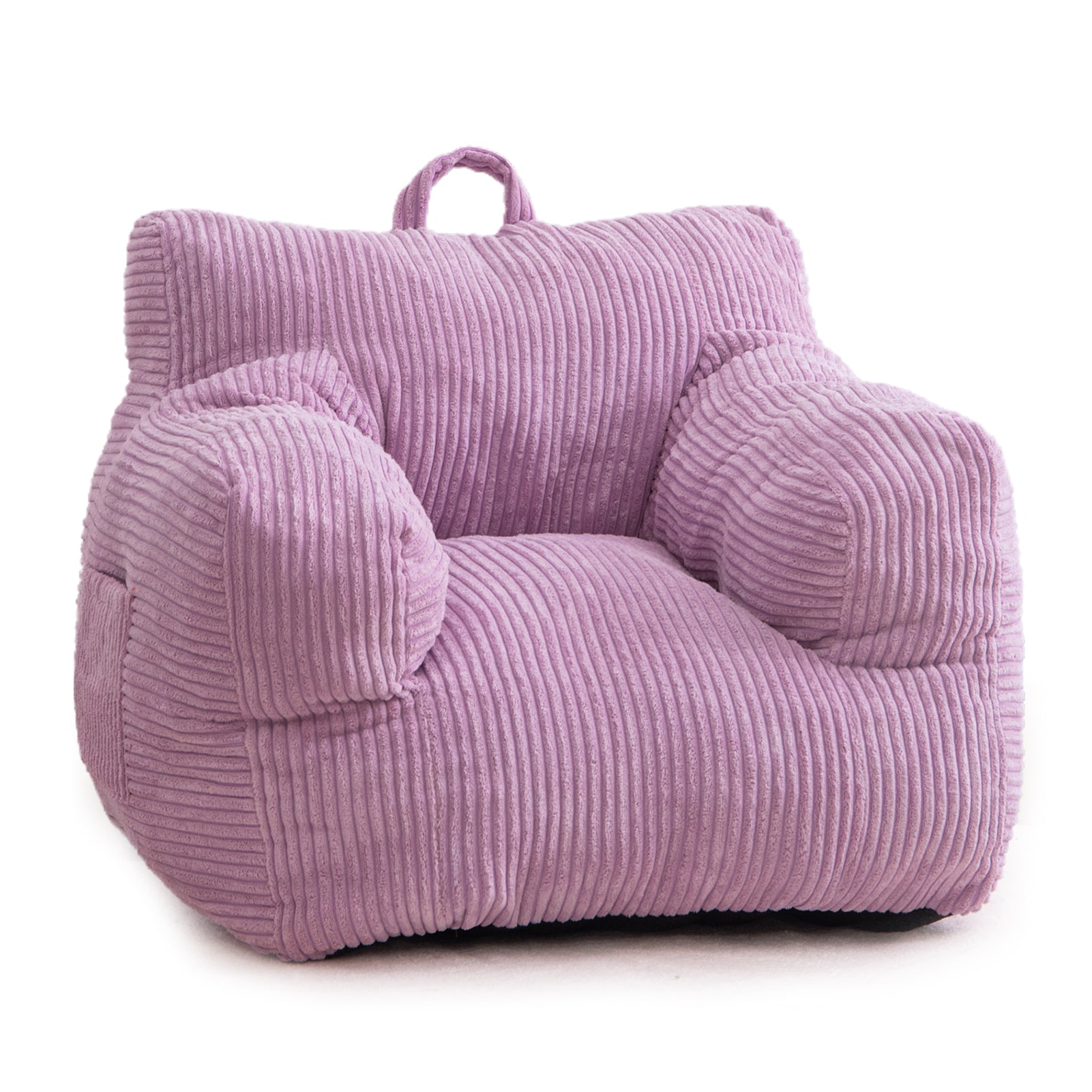 MAXYOYO Kids Bean Bag Chair - Soft Corduroy Bean Bag Couch with Armrests for Children's Room, Playroom & Bedroom - Comfortable Seating for Reading, Gaming & Relaxing (Purple)