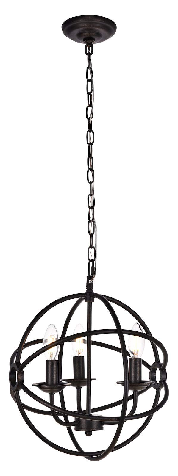 Octavia 3-Light Dark Brown Pendant Lighting Fixture - Perfect for Kitchen Island, Dining Room & Entryway Chandelier