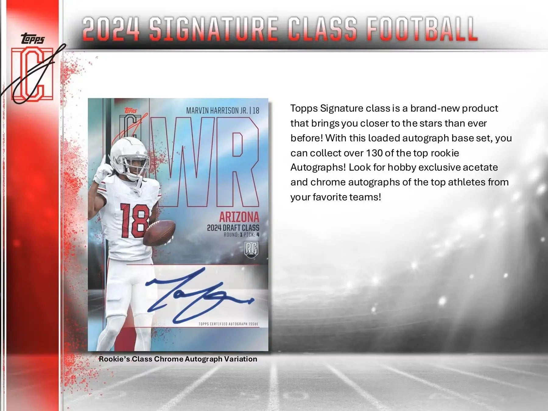 2024 Topps Signature Class Football Hobby Box - Authentic NFL Player Autographs & Collectible Trading Cards for Sports Fans & Memorabilia Collectors - Perfect for Gifts, Investments, and Fantasy Football Enthusiasts