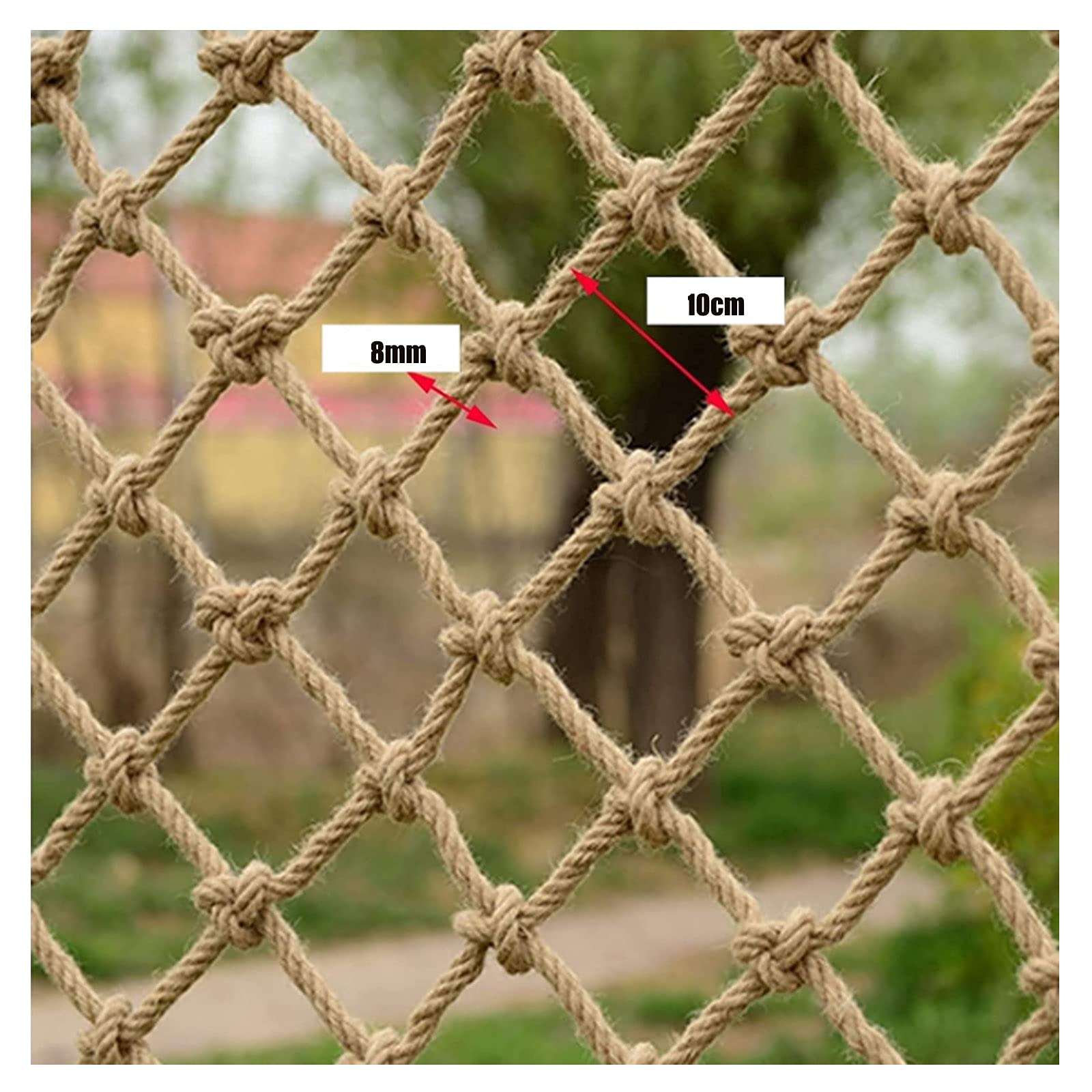Heavy Duty Climbing Net for Kids Playground - 2x10m(7x33ft) Safety Rope Netting for Outdoor Play, Cargo Ladder, Trailer & Balcony Protection - Durable Fence & Stair Banister Net for Home & School Use
