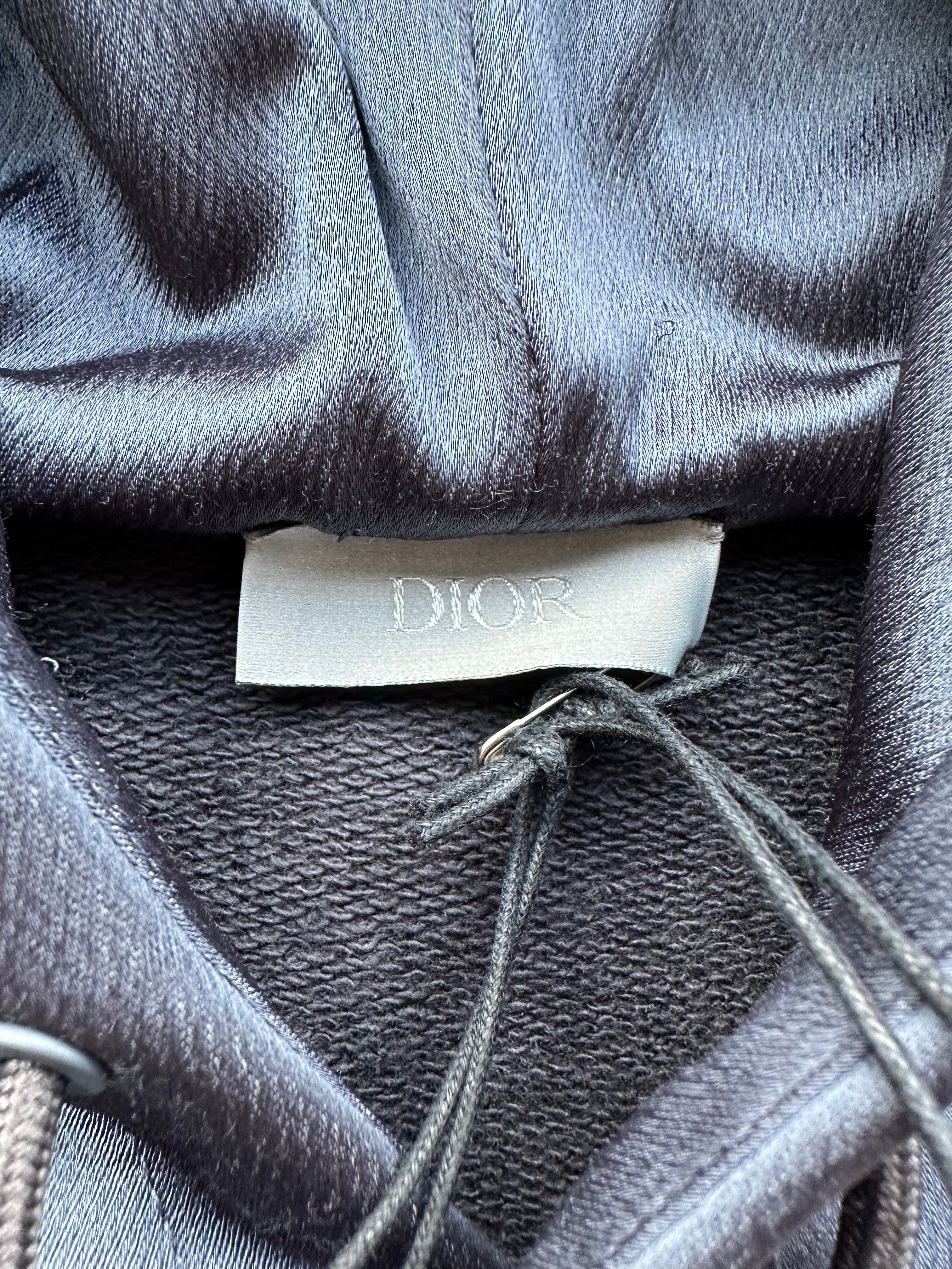 Dior Daniel Arsham Blue Embossed Metallic Logo Hoodie - Men's Luxury Streetwear Fashion for Casual Wear & Urban Style