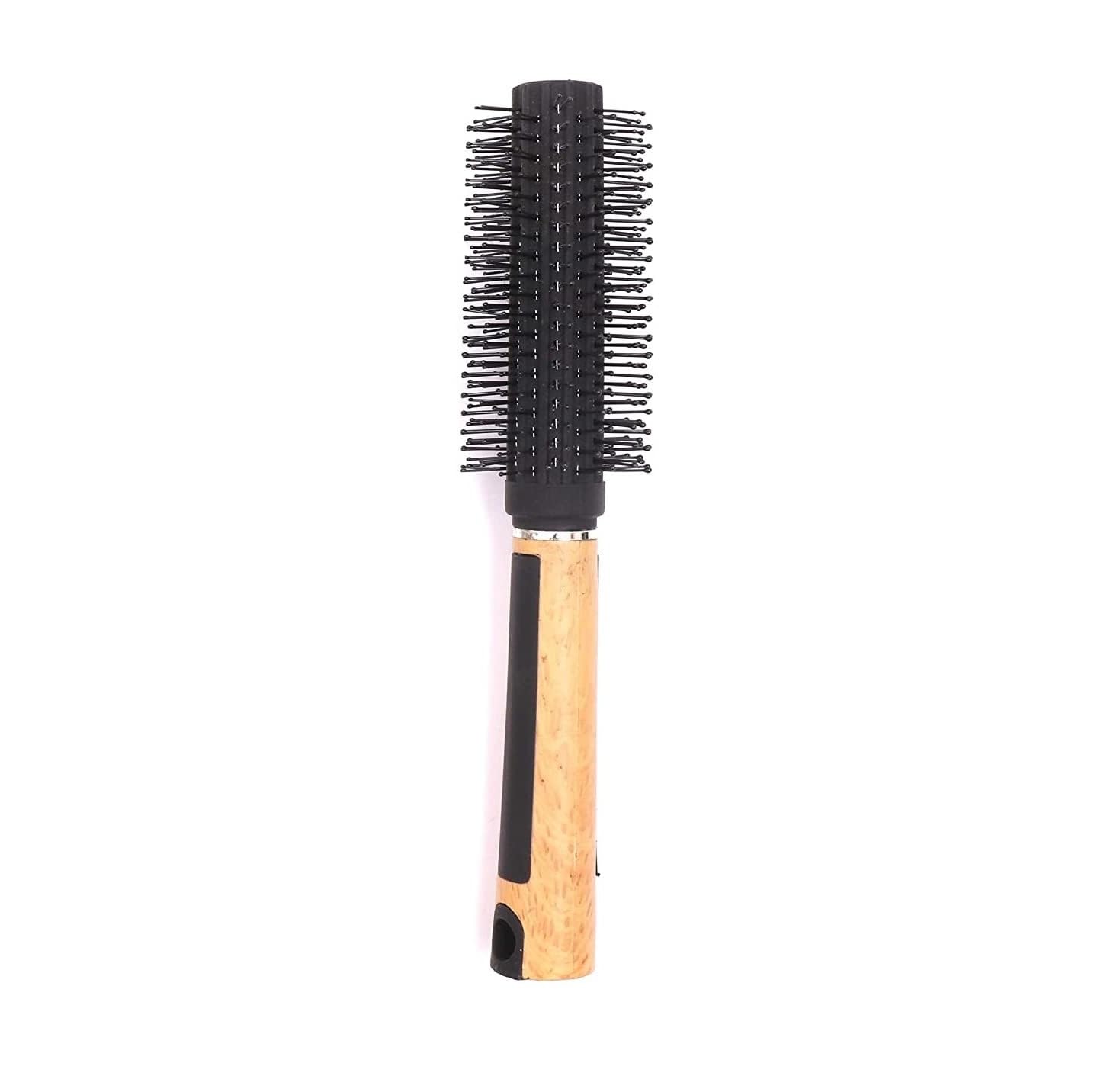 ZAUKY Round Hair Brush with Wooden Handle - Detangling & Styling Brush for Smooth, Shiny Hair - Perfect for Blowouts, Curling & Volumizing at Home or Salon (Pack of 1)