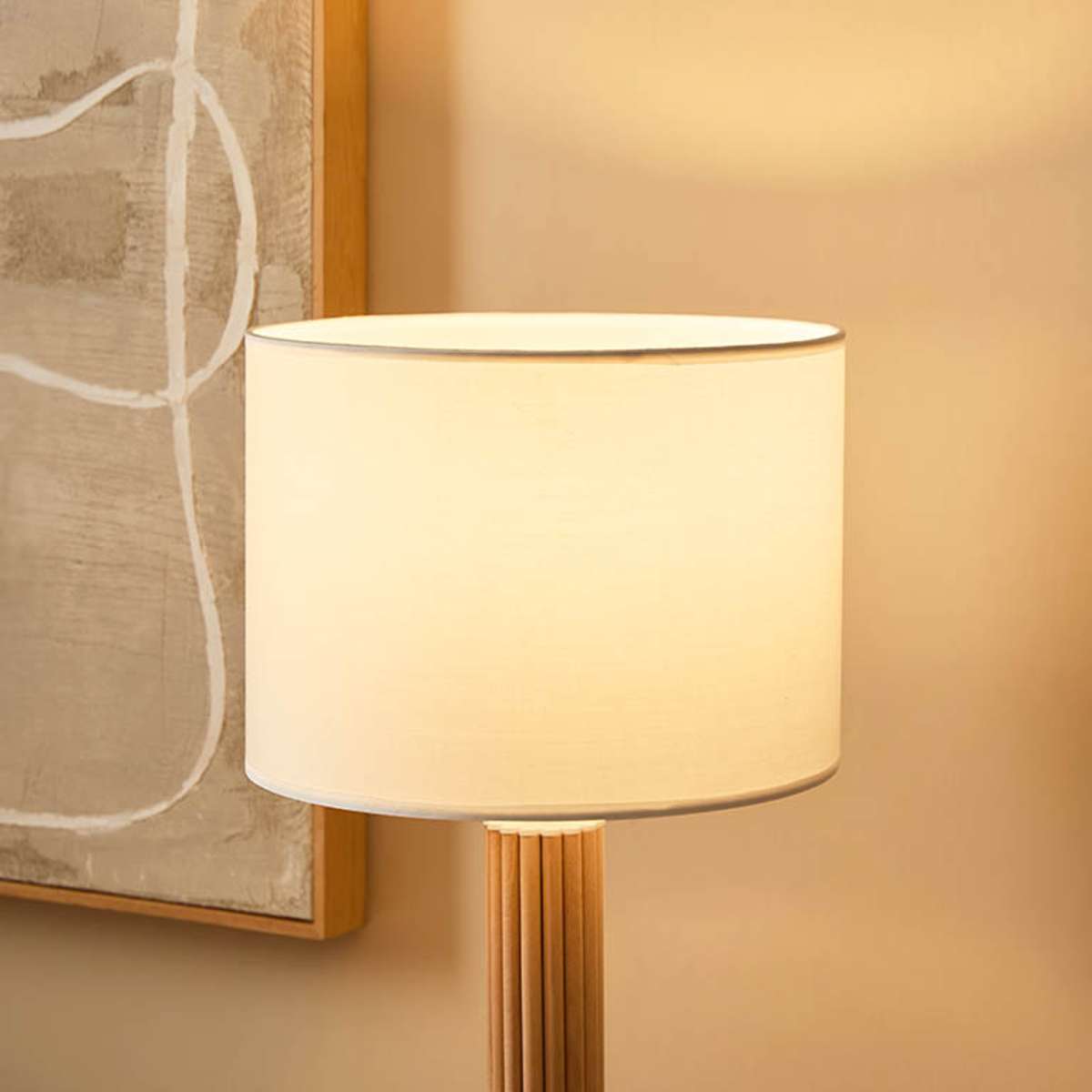 Elegant White Marble Base Table Lamp - Modern Home Office Bedroom Lighting Decor for Living Room, Study & Nightstand