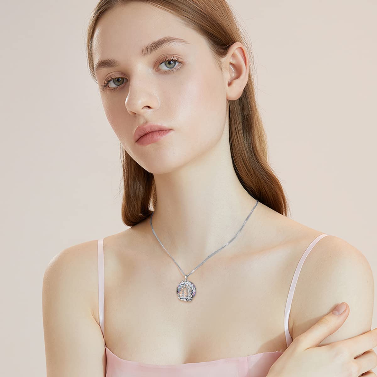 TOUPOP 925 Sterling Silver Tree of Life Necklace for Sisters - 2/3/4 Sisters Jewelry with Crystals - Meaningful Birthday, Mother's Day & Friendship Gift for Women, Daughters & Friends - Perfect for Family Reunions, Sister Bonding & Special Occasions