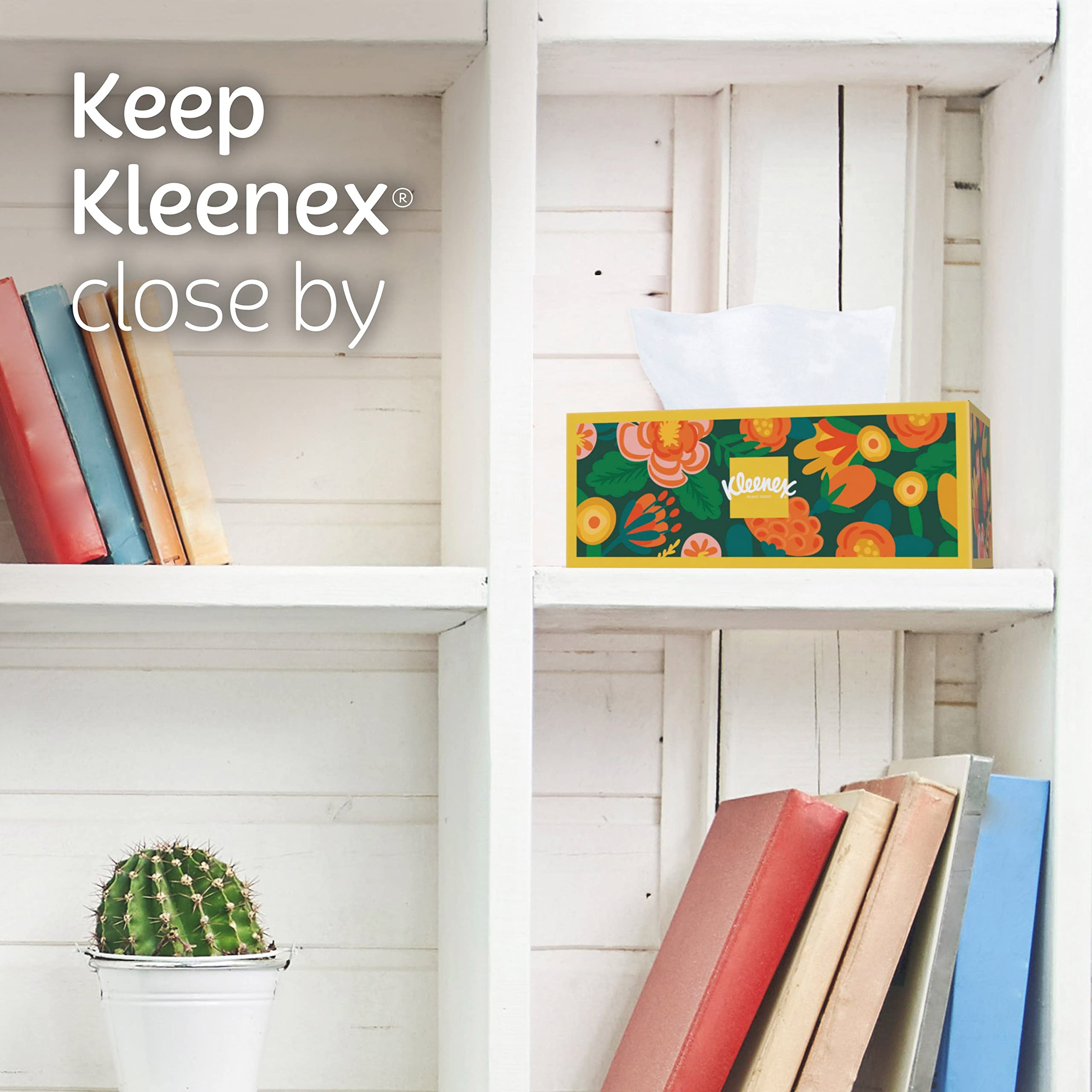 Kleenex Ultra Soft Facial Tissues - 3-Ply Cube Box (60 Tissues) for Home, Office & Travel | Hypoallergenic & Gentle on Skin