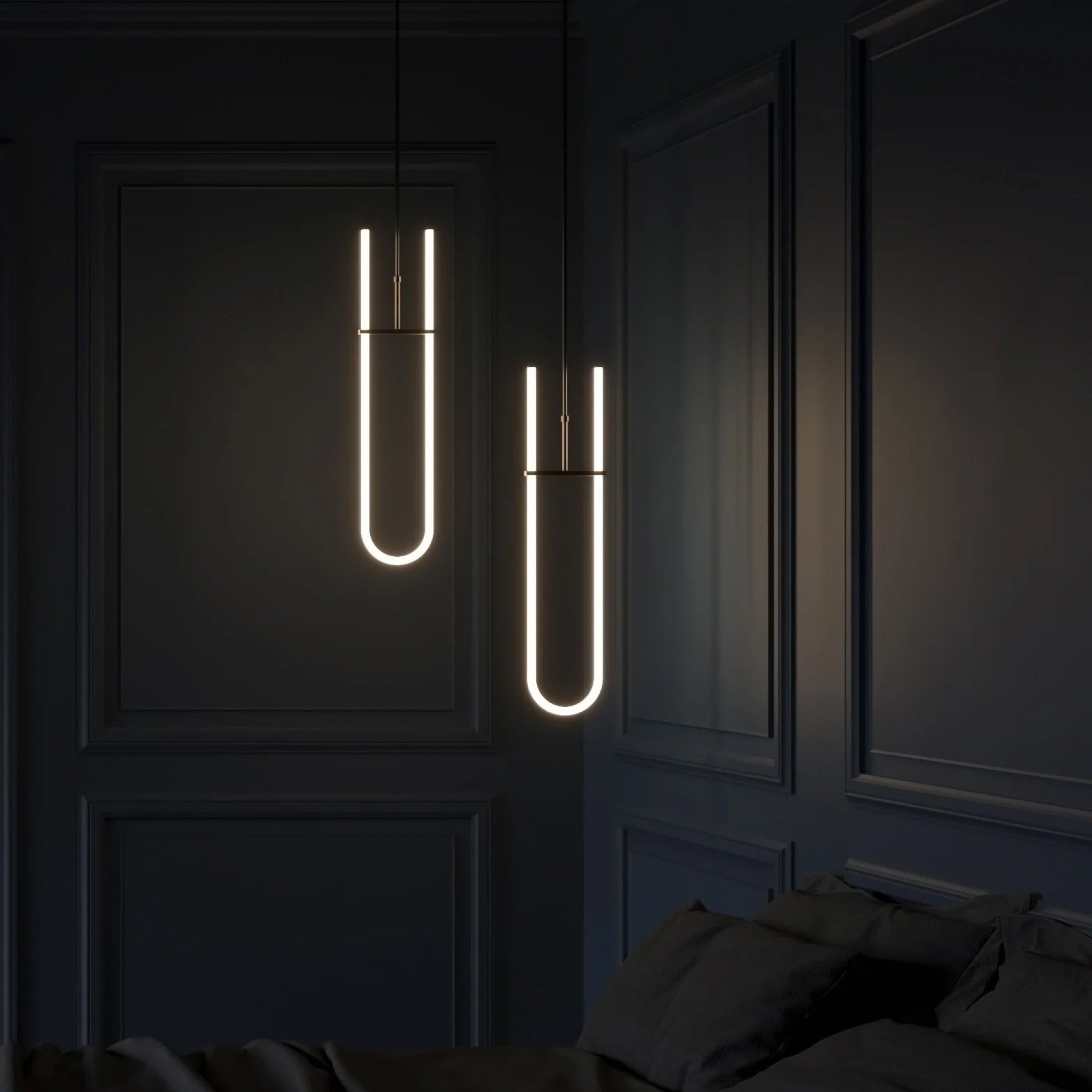 101 COPENHAGEN Curve Pendant Light - Modern Scandinavian Glass Hanging Lamp for Dining Room, Kitchen Island & Living Room Decor