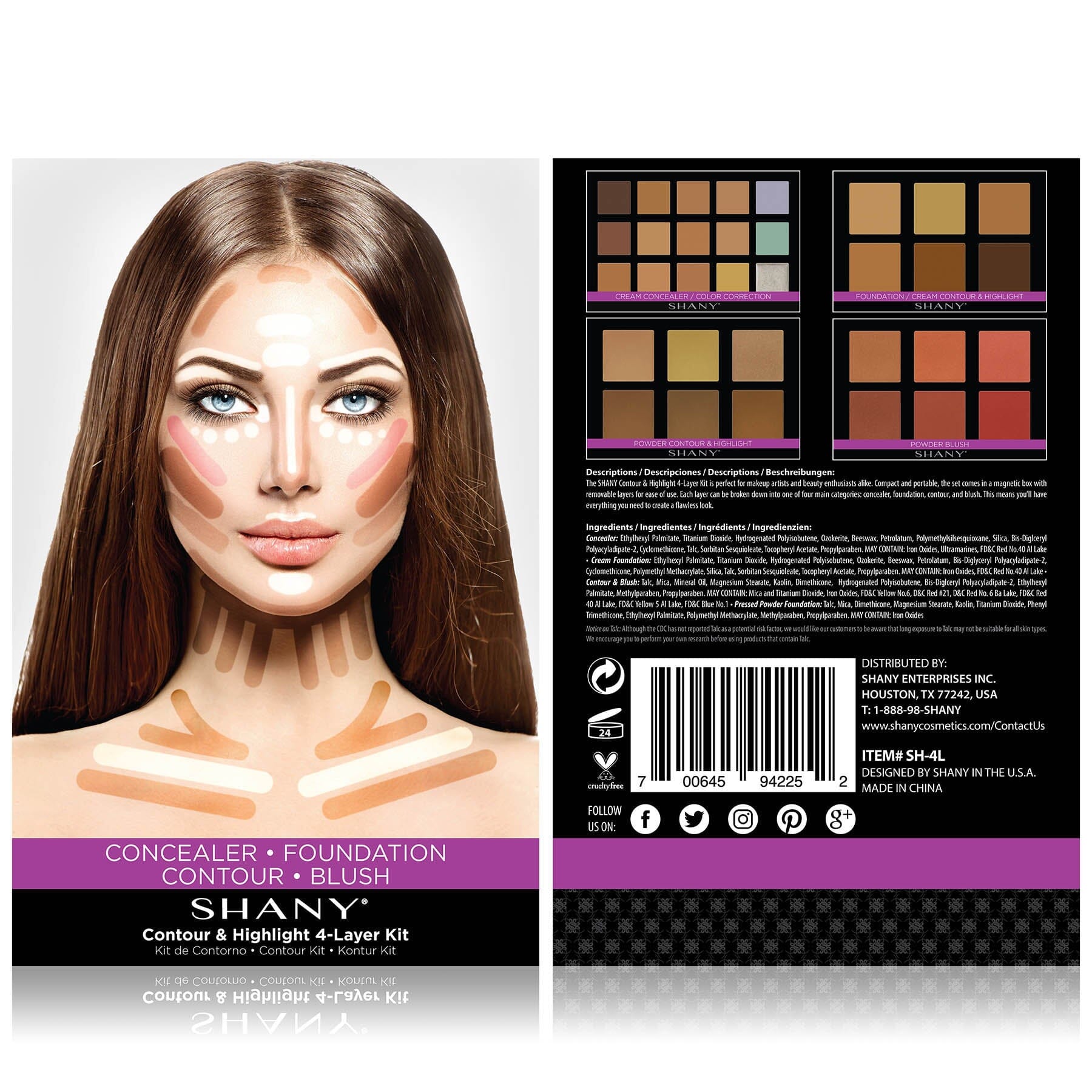 4 Layer Contour & Highlight Makeup Kit - Professional Face Sculpting Palette for Cheekbones, Nose & Jawline | Perfect for Bridal, Party & Everyday Glam Makeup Looks