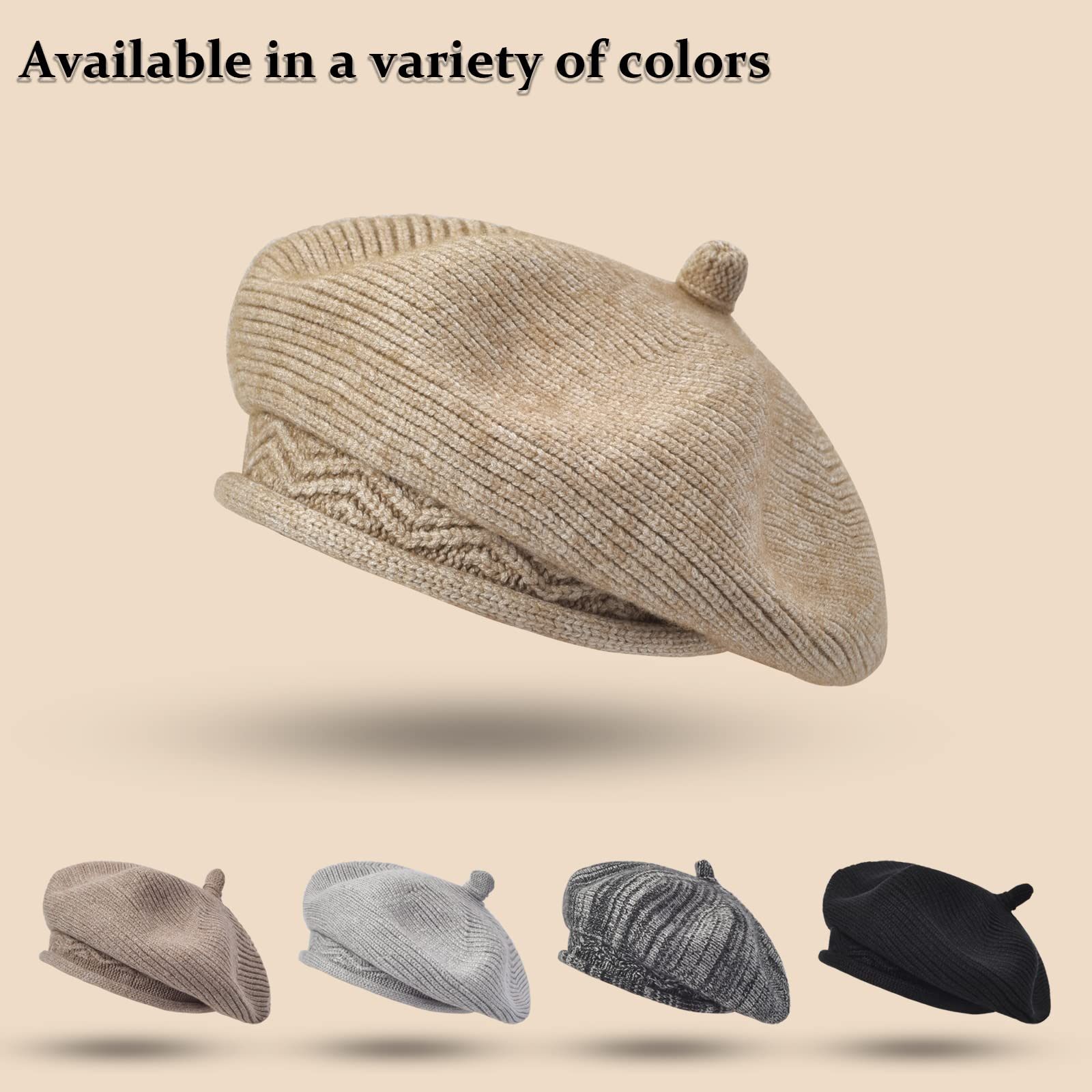 Stylish French Beret Hat for Women - Winter Wool Lining Knit Cap | Fashionable Beanie for Cold Weather, Office Wear & Parisian Outfits