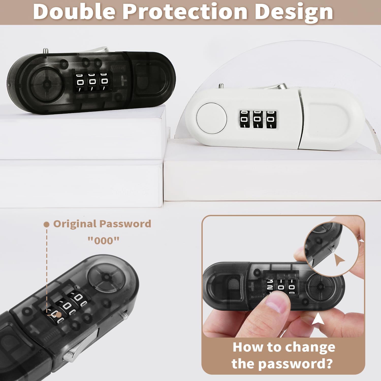 Child Safety Cabinet Locks 4-Pack - Combination Refrigerator & Freezer Door Locks for Toddlers, Kids & Adults - Grey | Secure Kitchen, Bathroom & Home Appliances