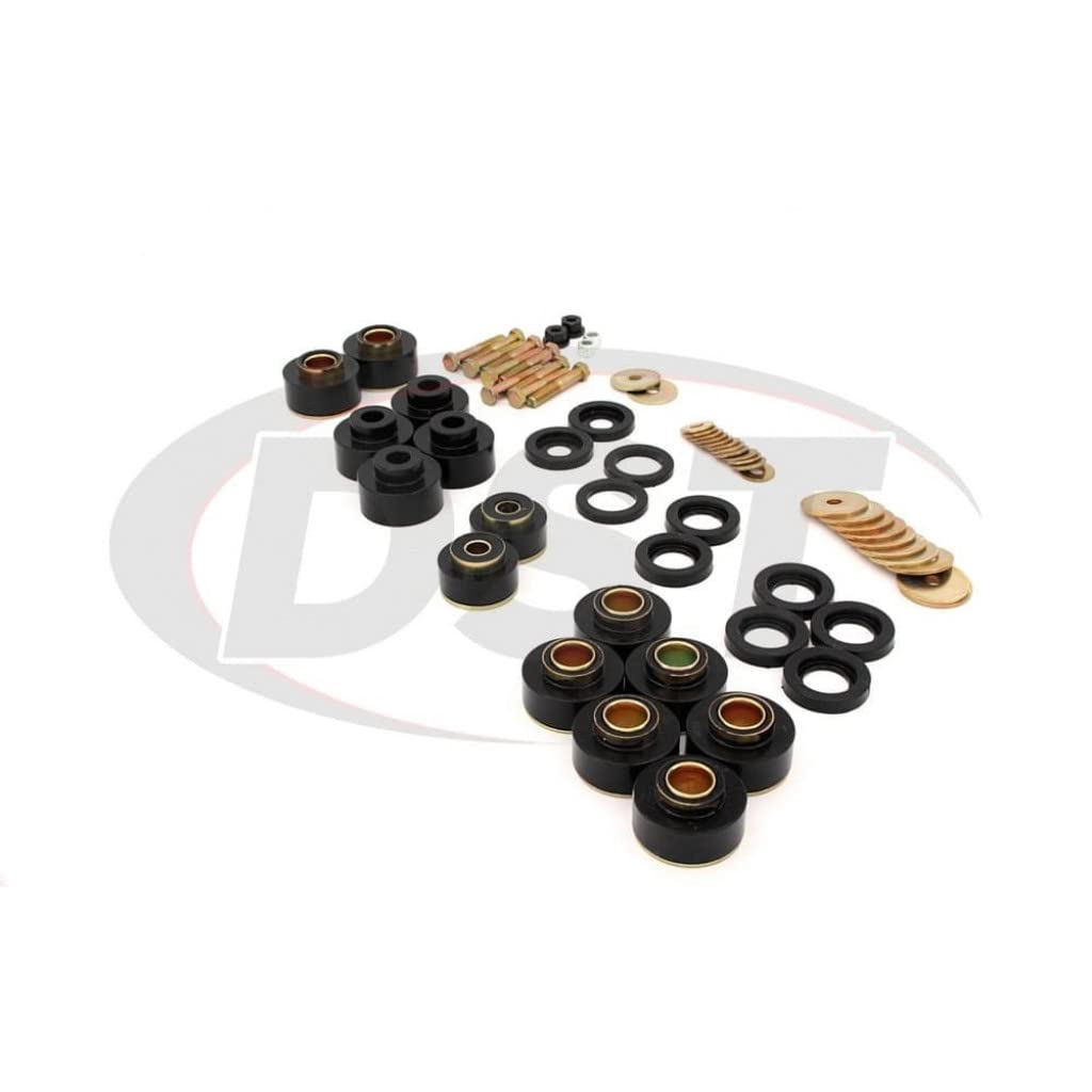 Energy Suspension Body Mounts Set for 1968-1972 Chevy Chevelle - Black Polyurethane Bushings (3.4170G) | Improved Ride Comfort & Vibration Reduction for Classic Car Restoration