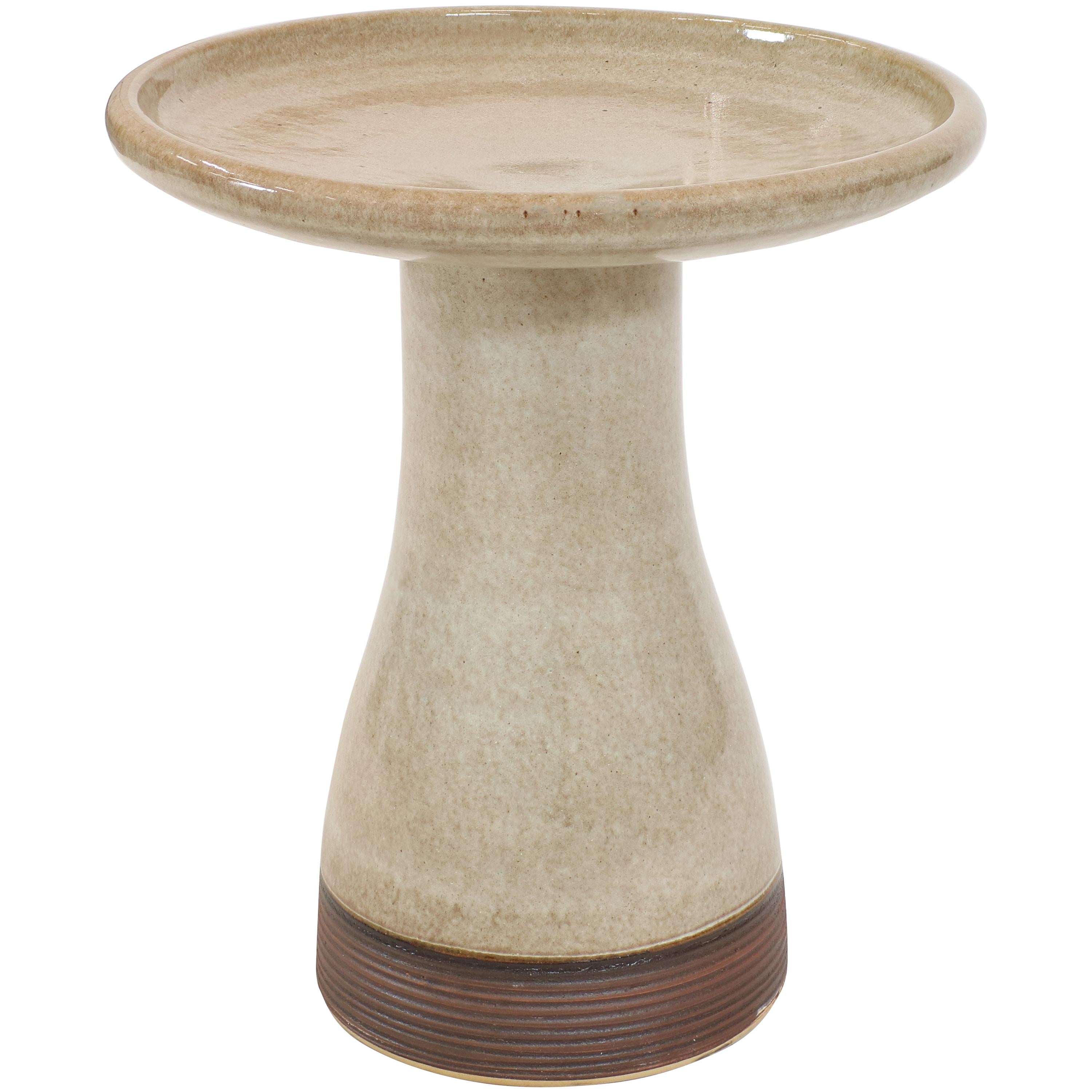 Sunnydaze Glazed Ceramic Duo Tone Outdoor Bird Bath - Garden Decor for Attracting Birds & Enhancing Outdoor Spaces