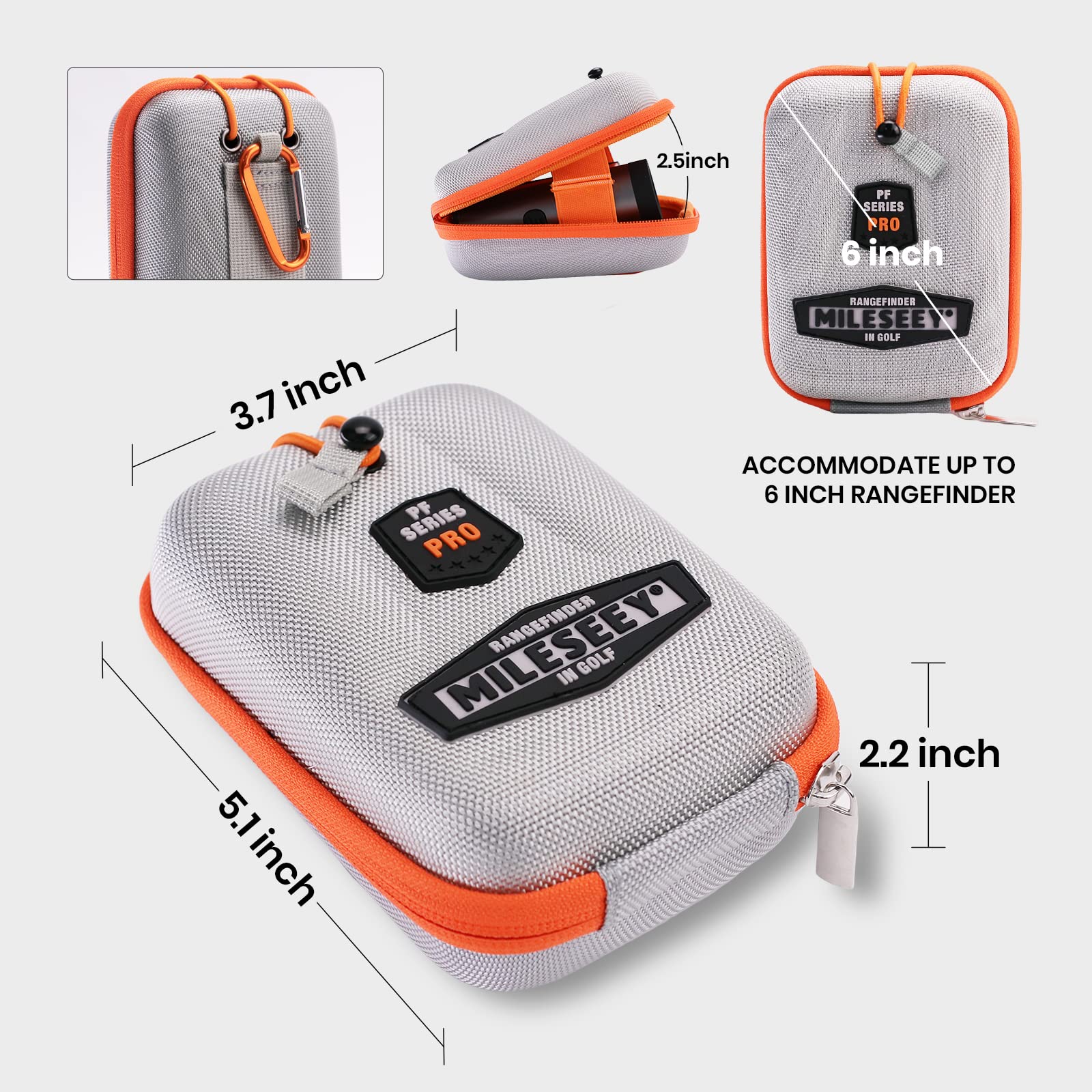 Premium Hard Shell Golf Rangefinder Case - Universal Protective EVA Case Compatible with Bushnell, Callaway & TecTecTec - Durable Waterproof Golf Accessory with Carabiner Clip for Golfing, Hunting & Outdoor Sports