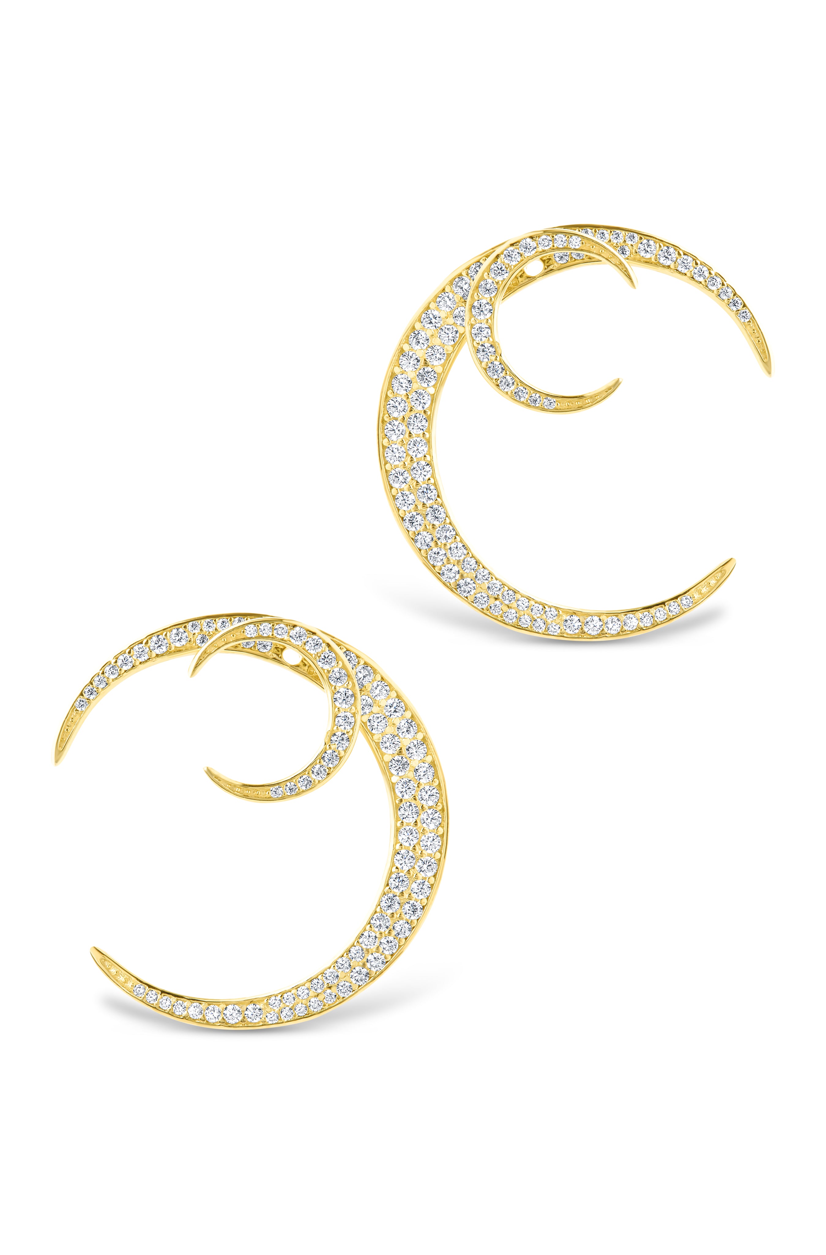 Keaton CZ Crescent Stud Earrings for Women - Sparkling Cubic Zirconia Silver Moon Earrings | Perfect for Date Night, Parties & Gifts
