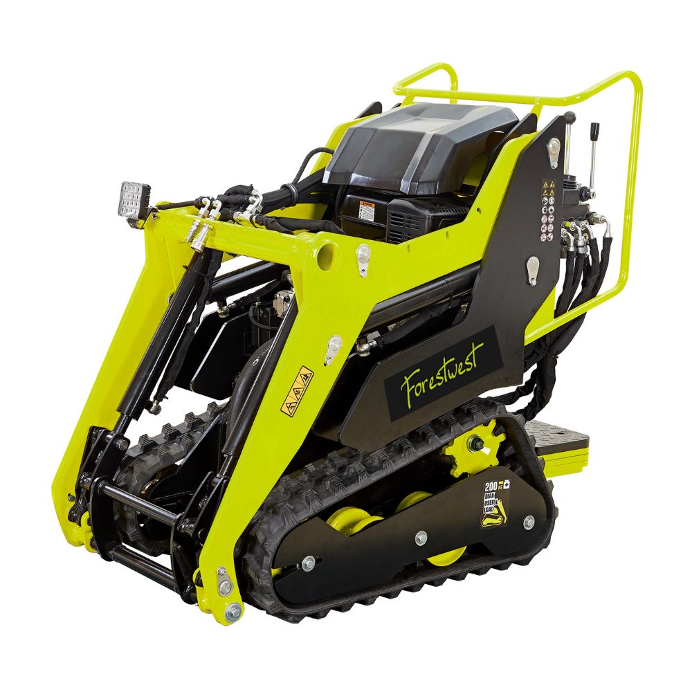Forestwest BM700B Mini Tracked Skid Steer Loader with 80L Bucket - Compact Construction Equipment for Landscaping, Farming & Snow Removal