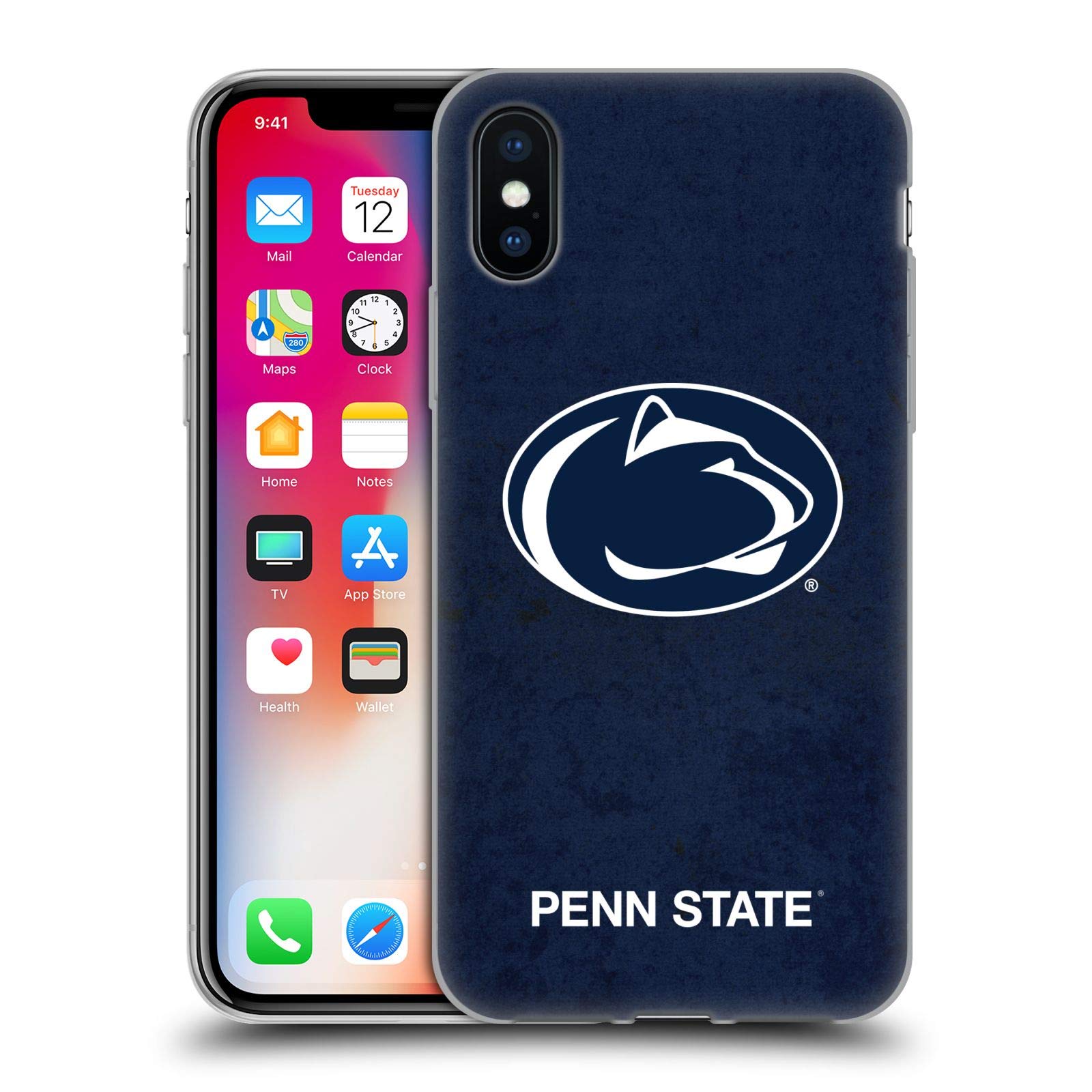 Officially Licensed Pennsylvania State University PSU Distressed Soft Gel Case for Apple iPhone X/Xs - Durable Protective Phone Cover for College Fans, Students & Alumni - Perfect for Game Days, Campus Life & Everyday Use