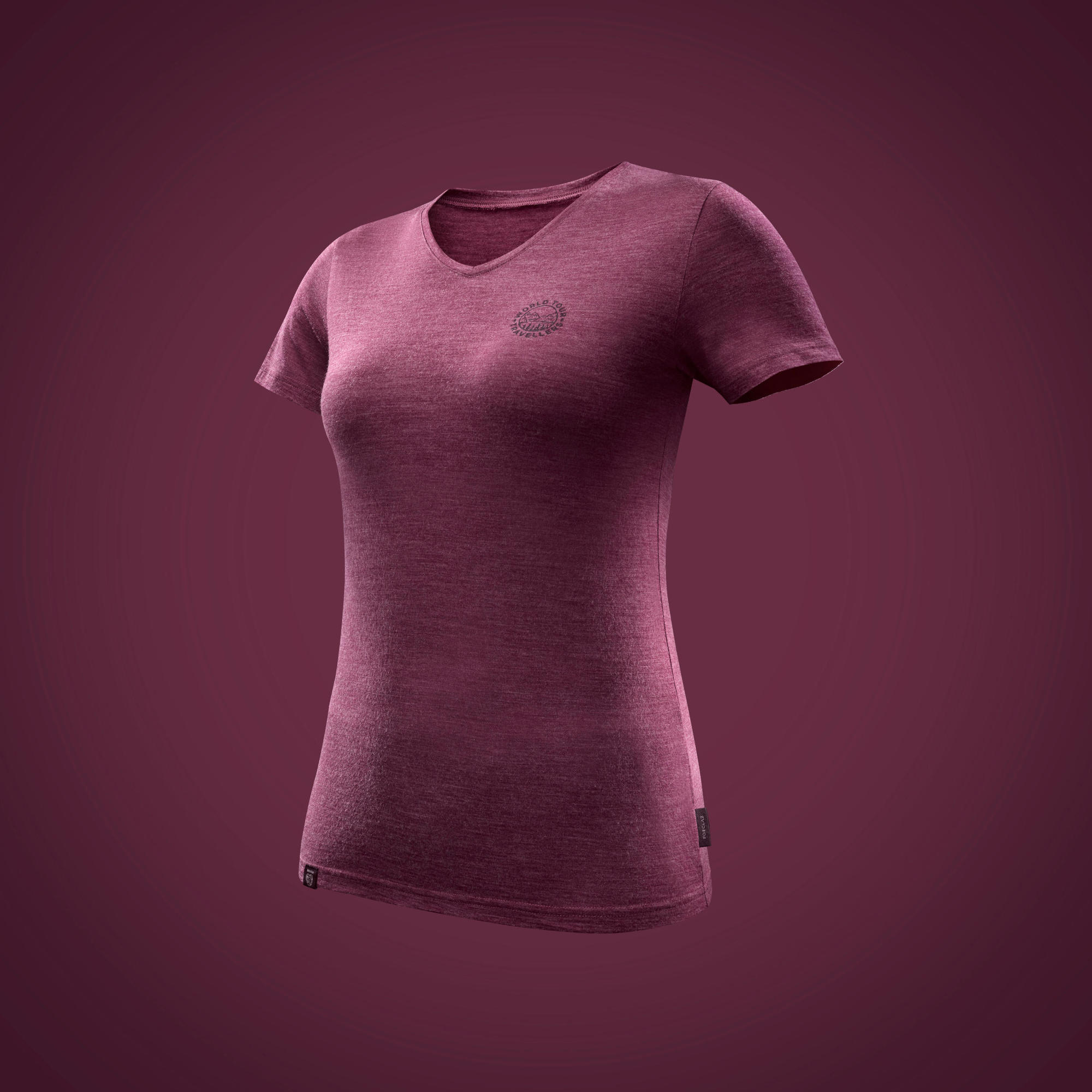 Simond Women's Travel 500 Merino Wool T-Shirt - Lightweight Breathable Base Layer for Hiking, Camping & Outdoor Adventures