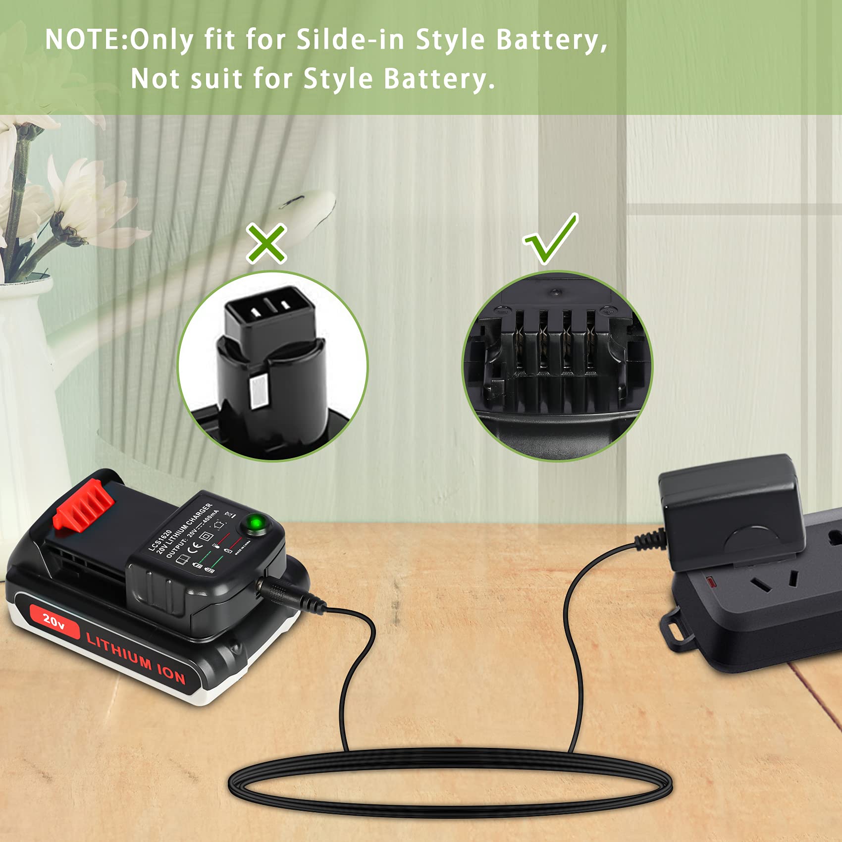 2 Pack 3000mAh Replacement Batteries + 1 Charger for Black & Decker 20V MAX Lithium Power Tools - Compatible with Drills, Saws & Other Cordless Tools