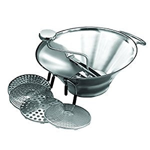 5 Qt Stainless Steel Food Mill with 5 Grinding Plates - Perfect for Pureeing Tomatoes, Making Baby Food & Processing Fruits Vegetables