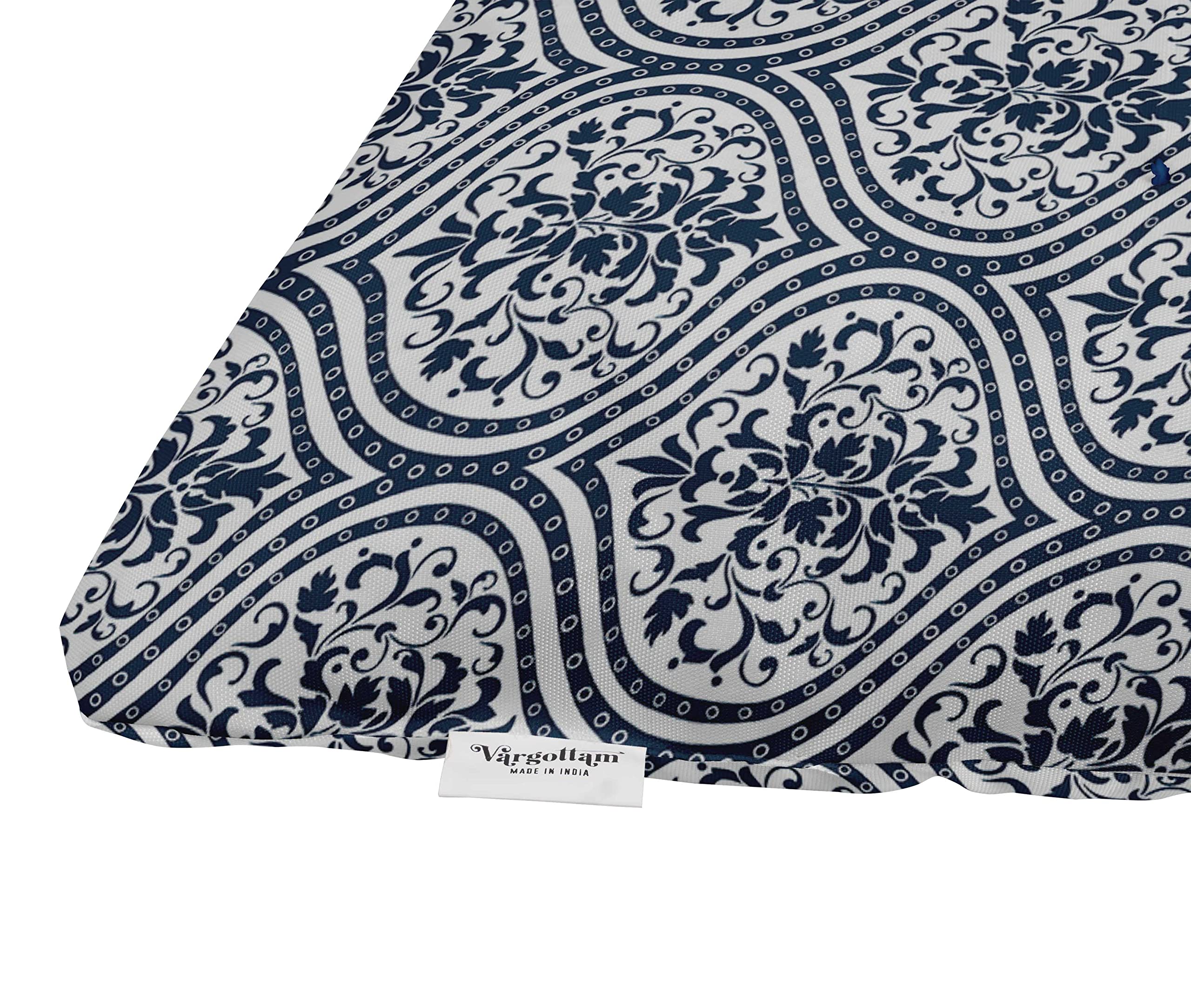 Water-Resistant Printed Outdoor Bench Cushion - Royal Blue Patio Lounger Seat for Garden, Porch & Deck Furniture - Perfect for Backyard Relaxation, Poolside Lounging & Front Porch Decor