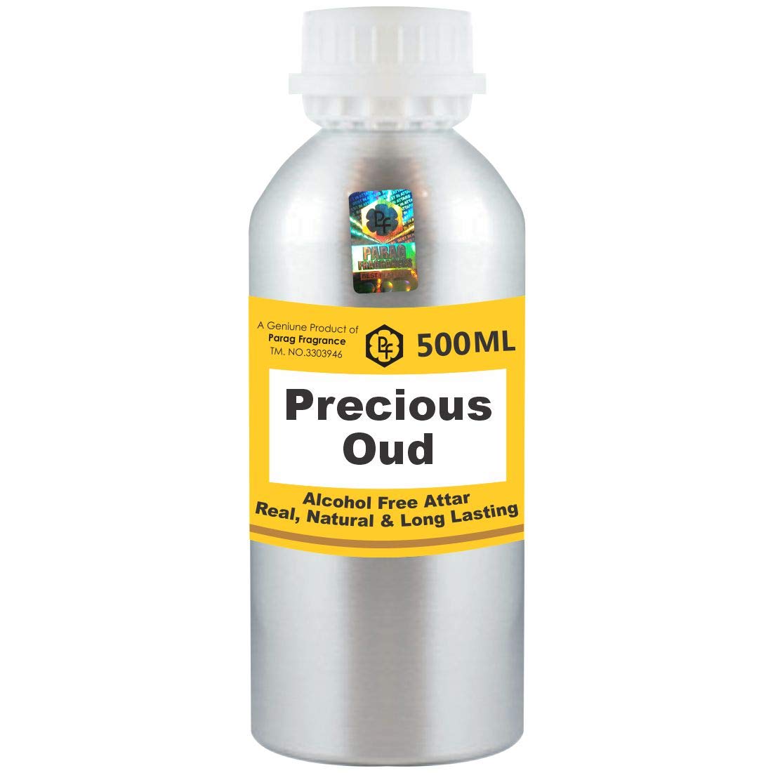 Premium Parag Fragrances Precious Oud Attar 500ml - Alcohol-Free Long-Lasting Perfume Oil for Men & Women | Luxury Arabian Scent for Daily Wear, Special Occasions & Religious Ceremonies | Best Wholesale Attar | Itra | Fragrance Oil