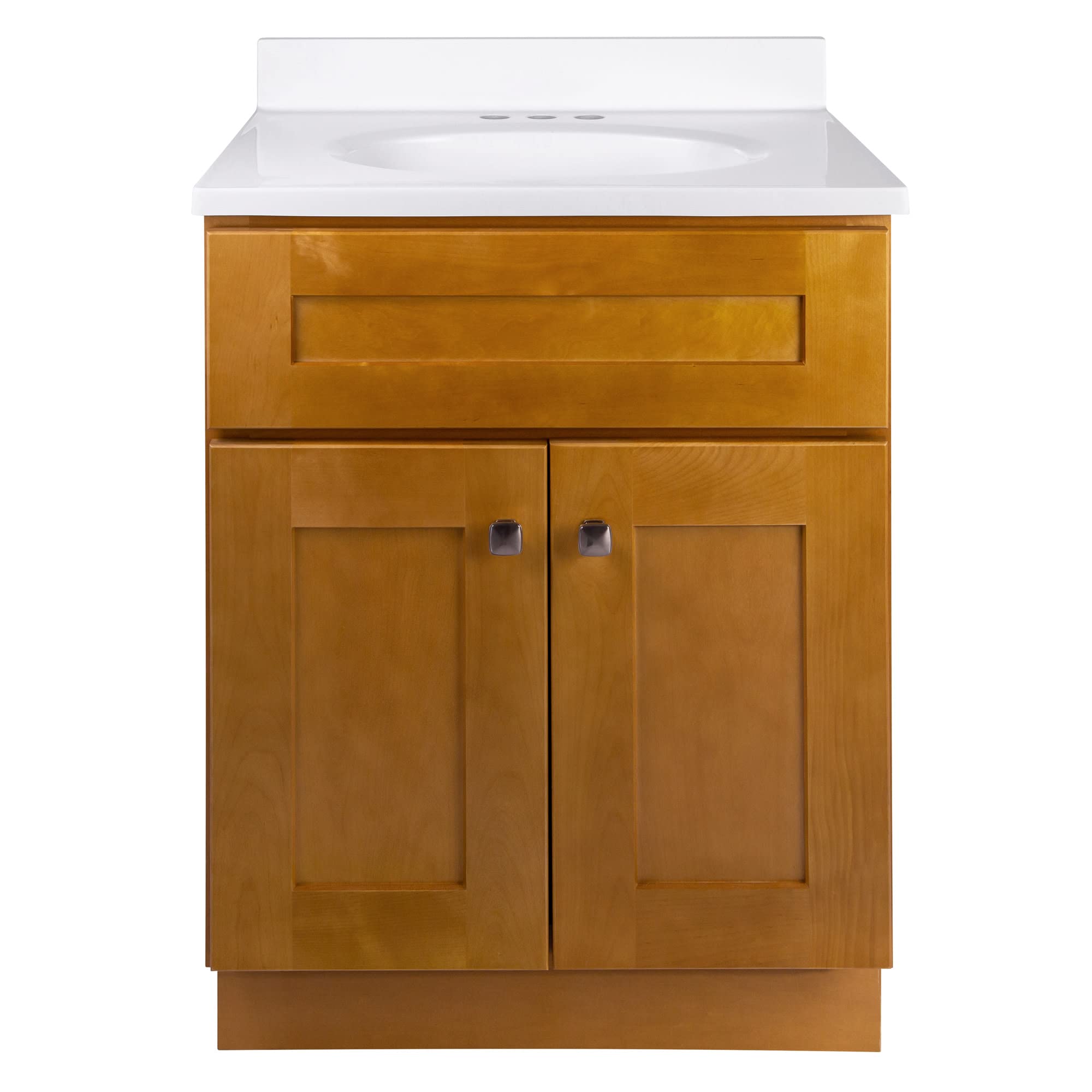 25 Inch Modern Bathroom Vanity Set with Countertop - Ready to Assemble Birch Wood Cabinet for Bathroom Remodel | Perfect for Small Spaces & Powder Rooms