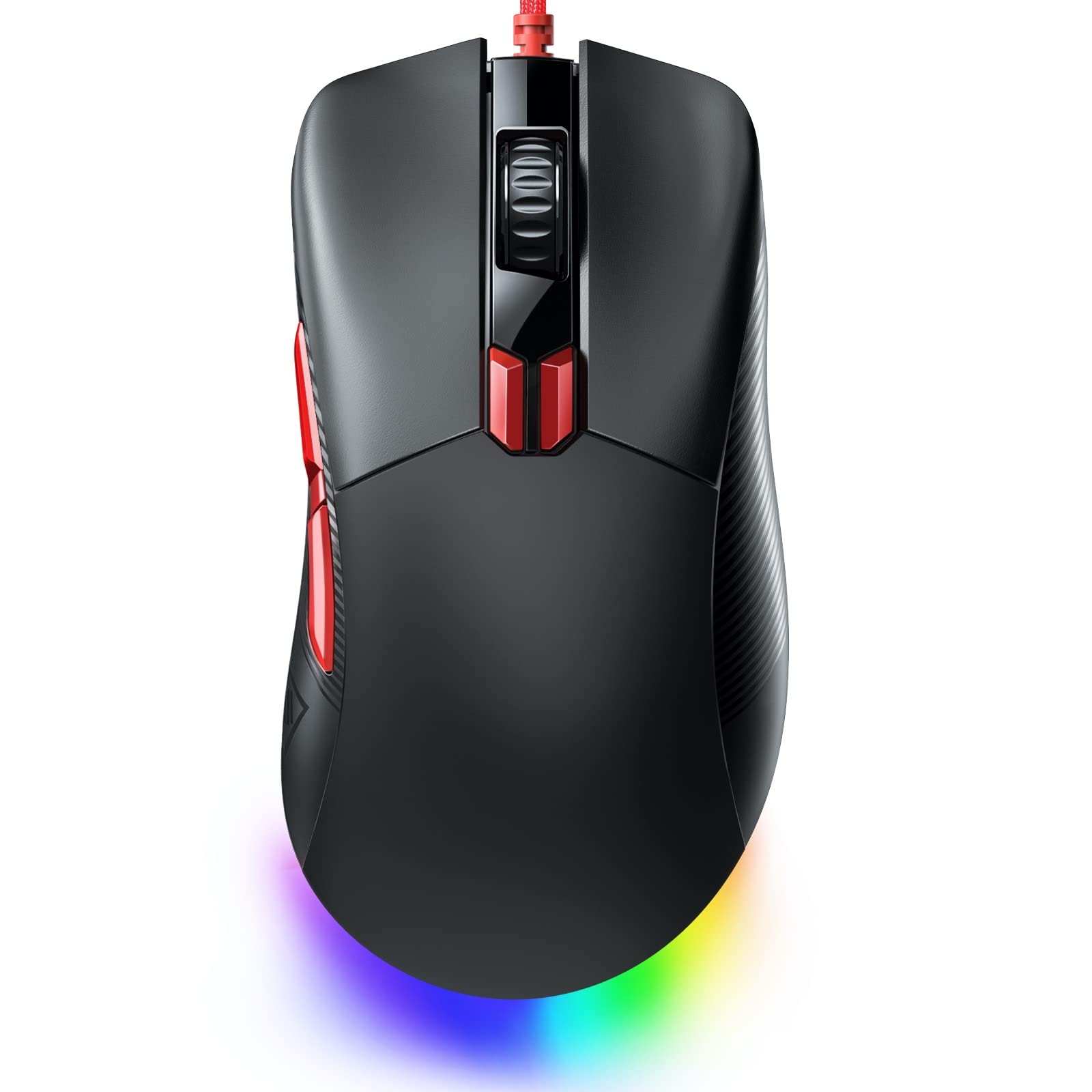 EKSA Gaming Mouse - 16000 DPI Optical Sensor, 8 Programmable Buttons, RGB Wired Gaming Mouse for PC & Mac | Lightweight FPS/MOBA Gaming Mouse for Esports & Professional Gamers | Perfect for Fortnite, Call of Duty & League of Legends