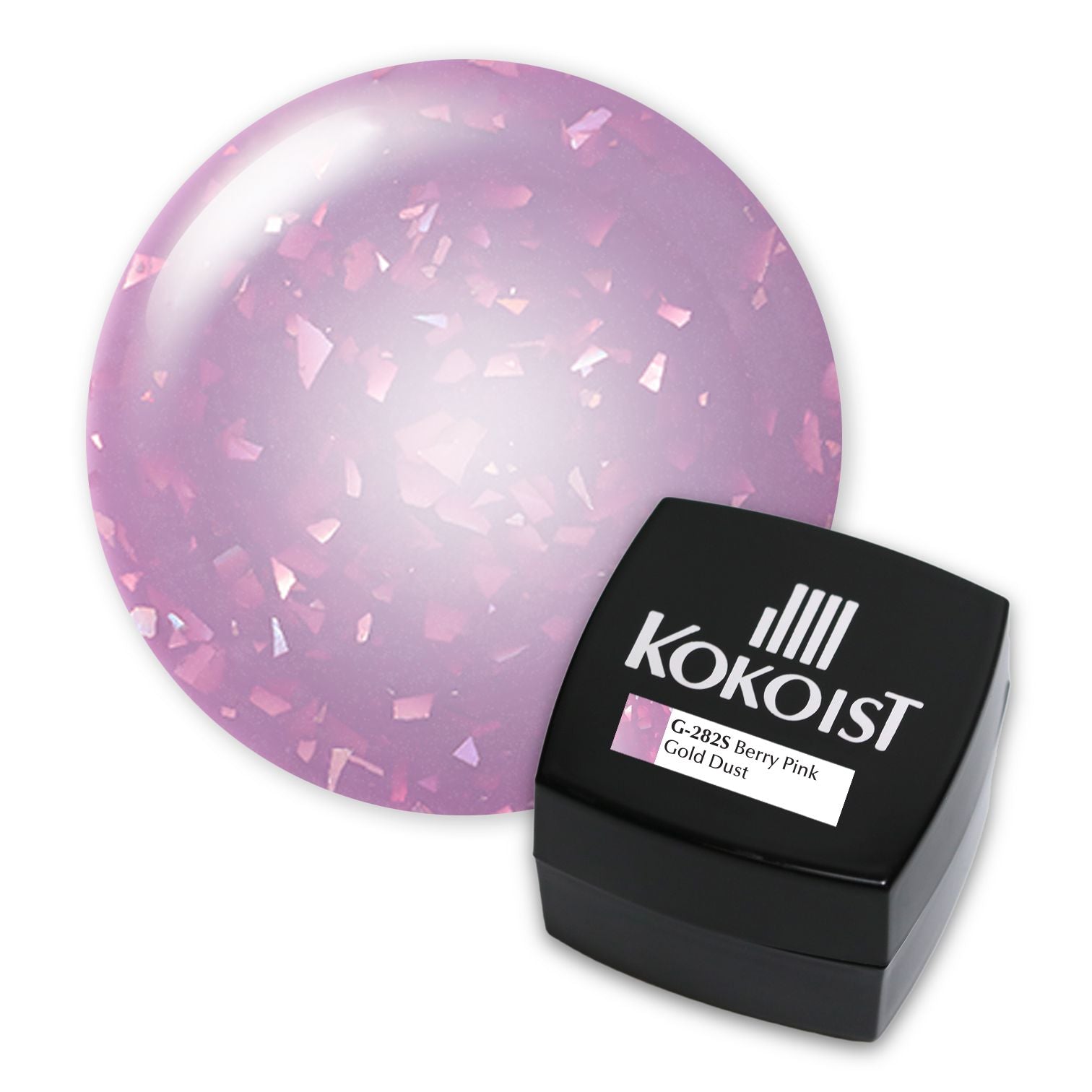 Kokoist G 282S Berry Pink Gold Dust Nail Gel Polish - Long Lasting Shimmer Gel for Manicures & Pedicures - Perfect for Nail Salons, Home Use & Special Occasions