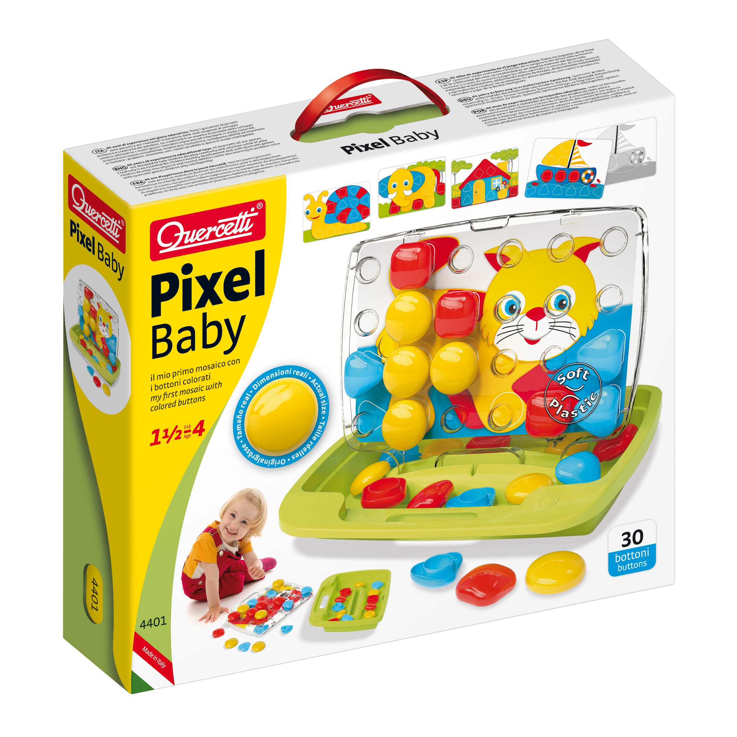 Quercetti Pixel Baby Art Activity Toy - Creative Learning & Sensory Play for Toddlers & Kids - Perfect for Early Childhood Development & Fine Motor Skills Practice - Great for Home, Preschool & Daycare Use