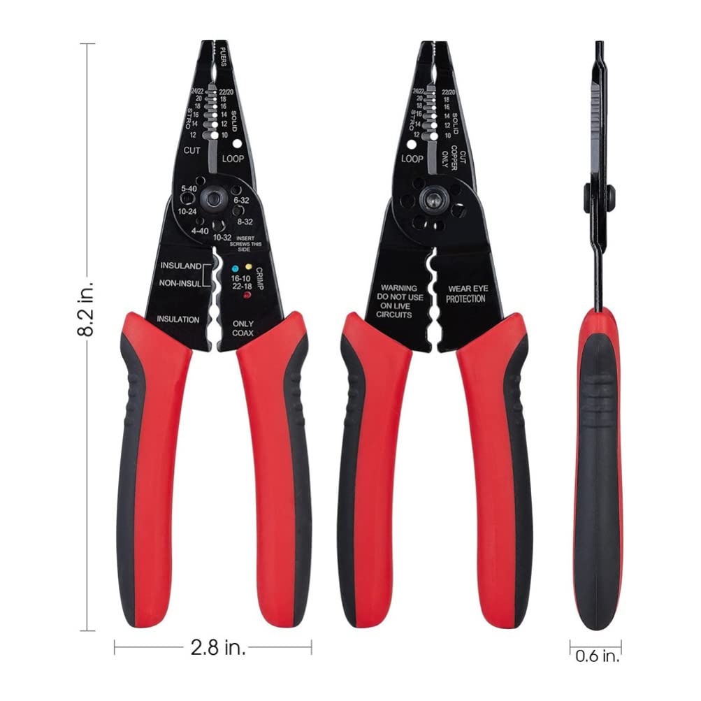 DOITOOL Professional Wire Stripper and Crimper Tool - Multi-Function Pliers with Side Cutter for Electrical Work, DIY Projects, and Cable Repair | Perfect for Electricians, Technicians, and Home Improvement
