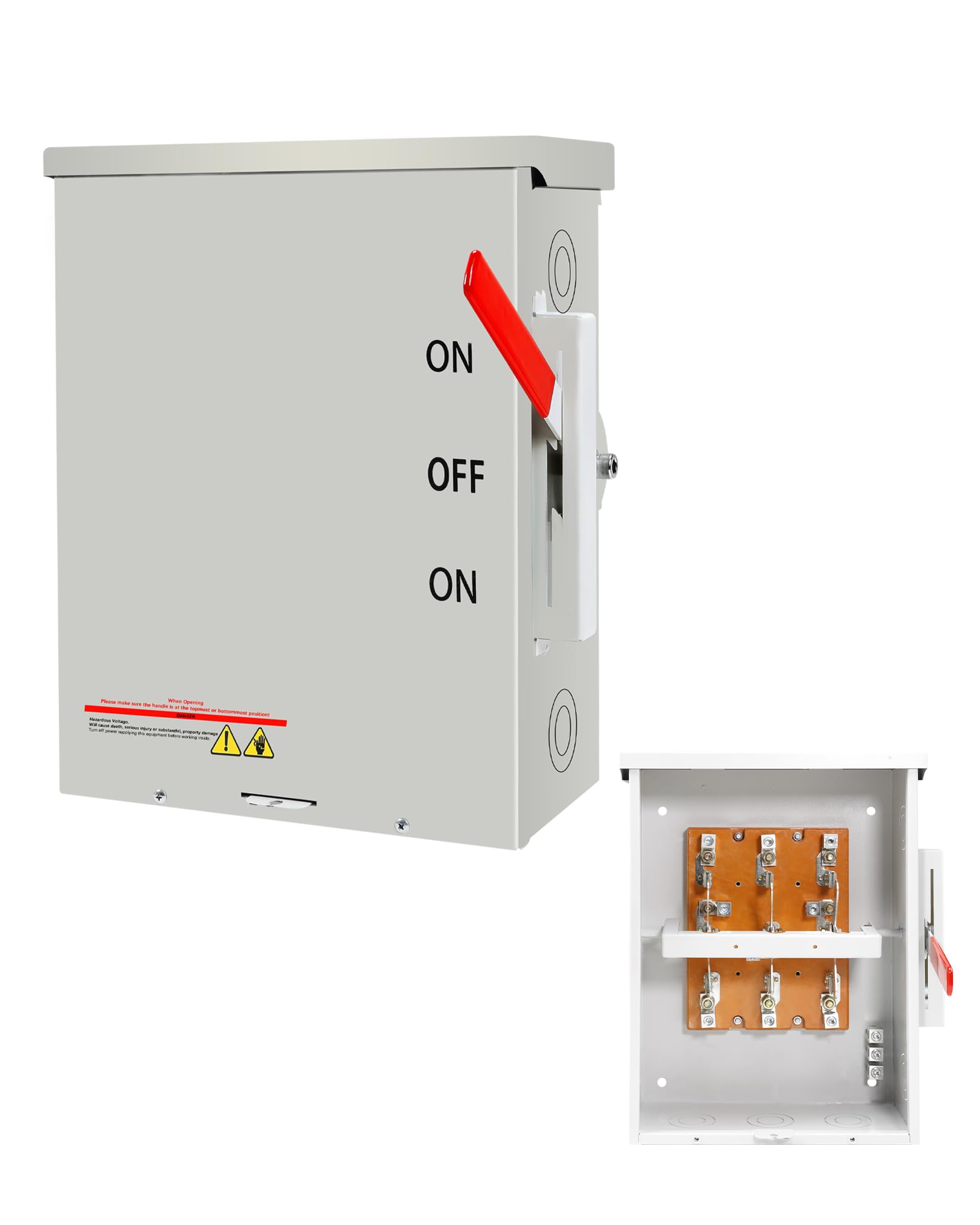 200A Generator Transfer Switch, 3P 48000W Heavy Duty Safety Switch, 120/240V Non-Fusible Disconnect Switch, NEMA-3R, Multiple Insulation Protection - Ideal for Home Backup Power, Industrial Use & Emergency Power Transfer