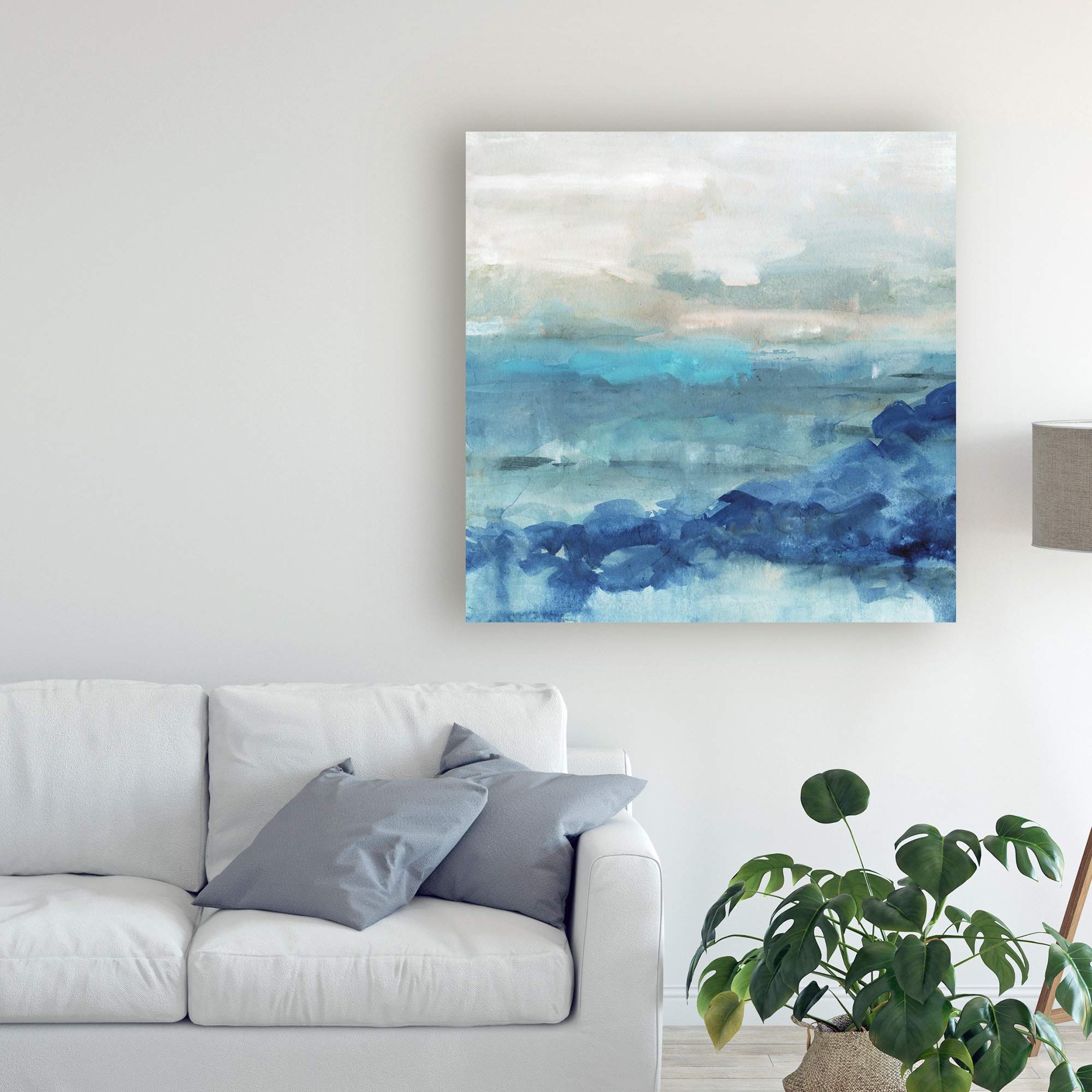 Victoria Borges Sea Swell I Fine Art Print - 18x18 Inch Coastal Wall Decor for Beach House, Living Room & Office