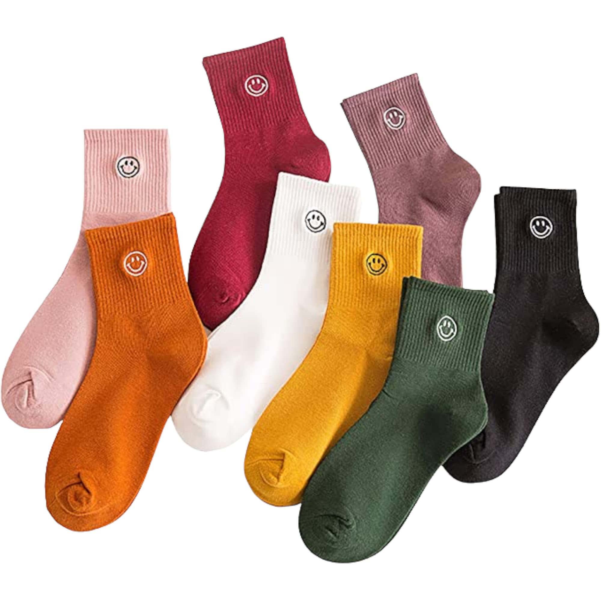 5 Pairs Cute Smile Face Cartoon Socks - Funny Low Cut Fashion Socks for Women & Girls | Perfect for Gifts, Casual Wear & Cosplay