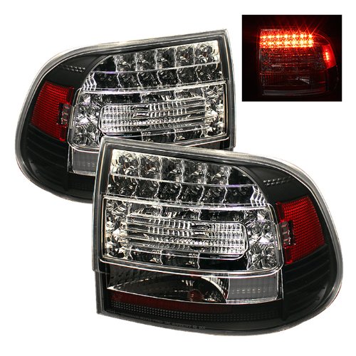 Xtune LED Black/Clear Tail Lights for Porsche Cayenne 2003-2007 - Upgrade Your Car's Rear Lighting for Night Driving & Enhanced Safety