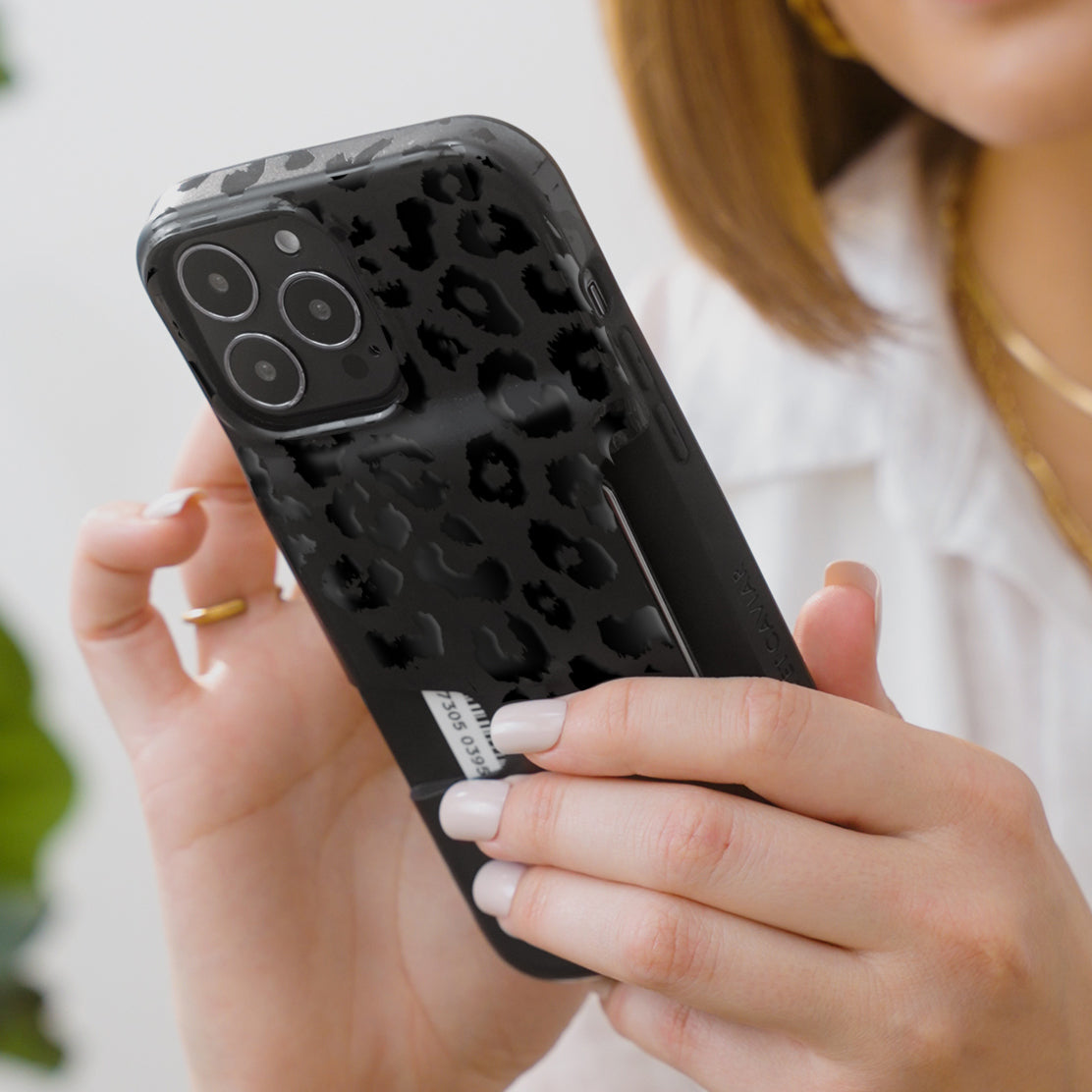 Black Leopard iPhone Wallet Case - Slim Protective Cover with Card Holder for iPhone 13/14/15 - Perfect for Travel, Shopping & Everyday Use