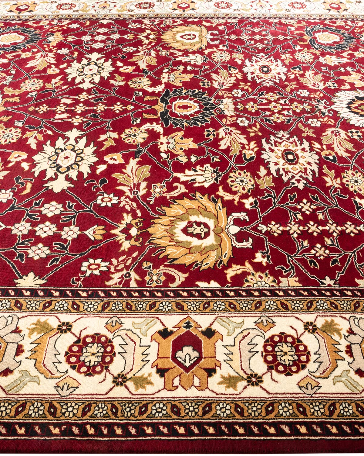 Handmade Hand-Knotted Wool Traditional Overdyed Mogul Red 8x10 Area Rug - Unique Solo Rugs for Living Room, Bedroom & Dining Room Decor
