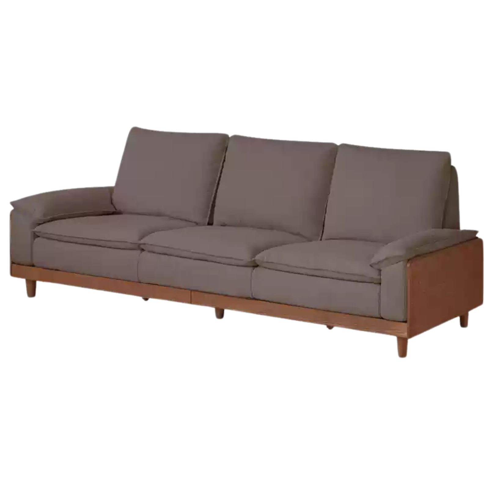 Premium Black Walnut & Ash Solid Wood High Back Sofa - Modern Farmhouse Living Room Furniture for Comfortable Seating & Relaxation - Perfect for Home, Office, or Lounge Areas