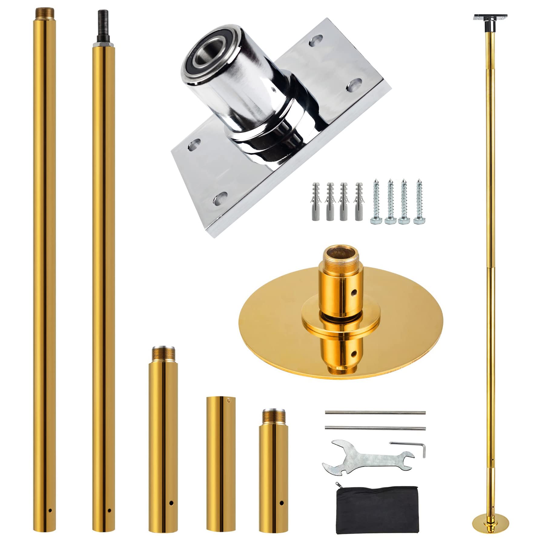 Adjustable Height Permanent Dance Pole with Fixed Base - Enhanced Safety & Stability for Home Dance Practice, Fitness & Pole Dancing Classes