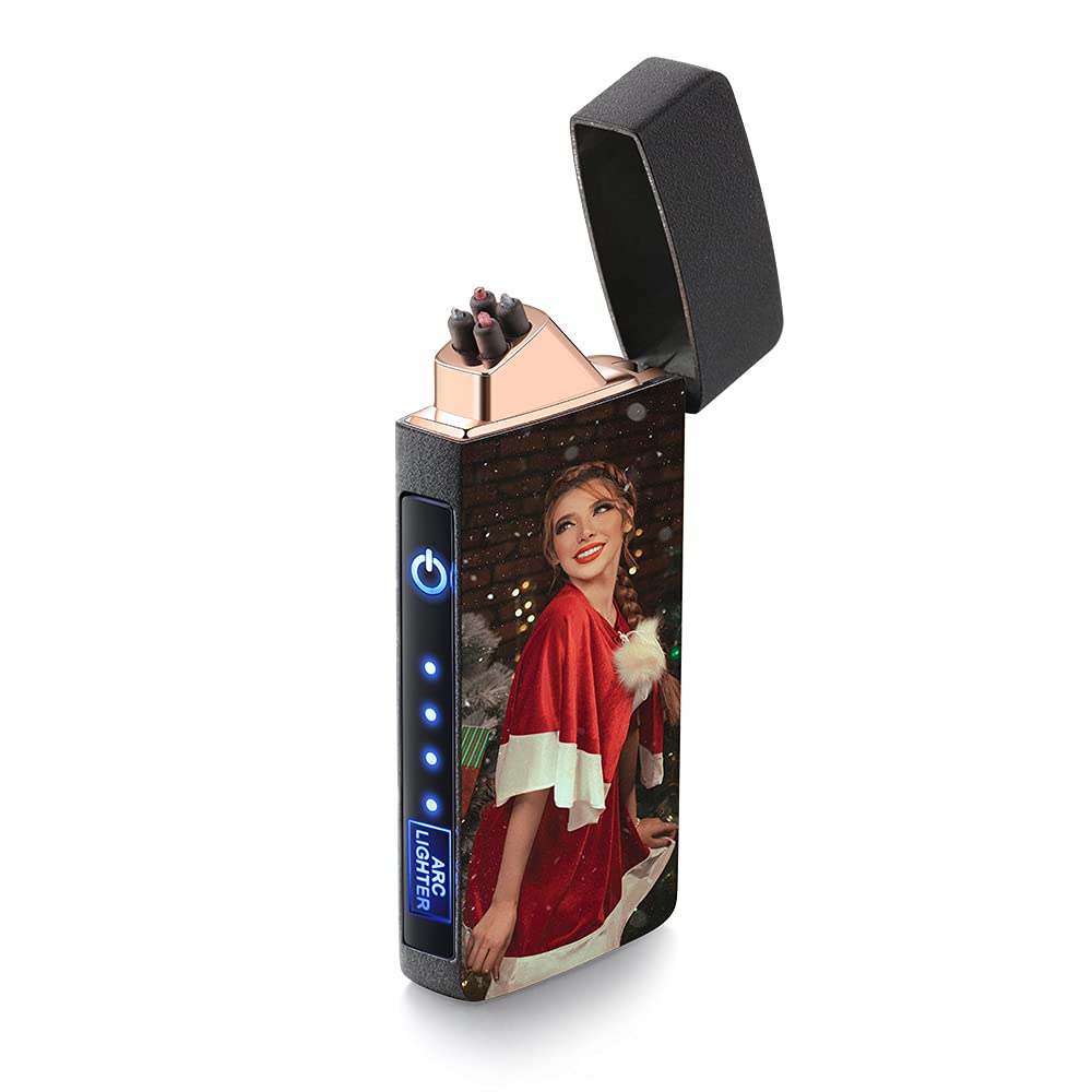 Custom USB Rechargeable Lighter with Engraving - Perfect Gift for Men, Dad & Boyfriend for Christmas, Valentine's Day - Outdoor & Home Use