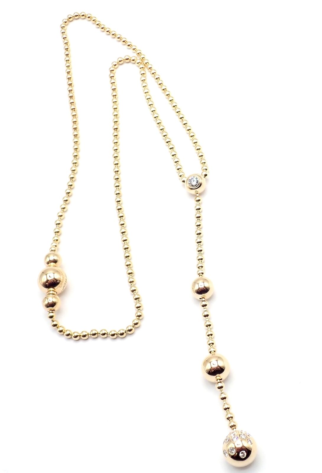 Authentic Cartier Draperie de Decollate 18k Yellow Gold Diamond Necklace for Women - Luxury Fine Jewelry Gift for Anniversary, Wedding & Special Occasions