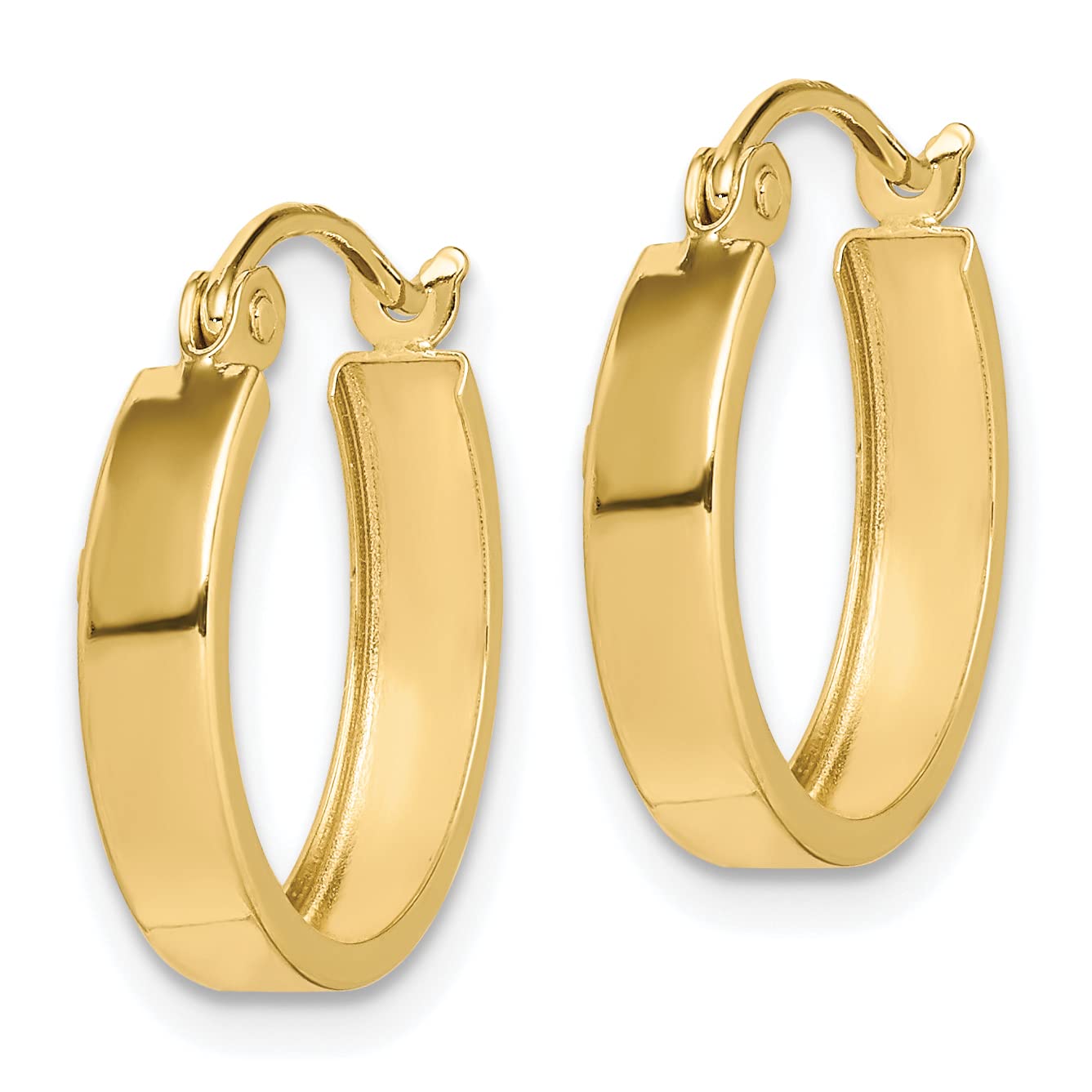 10K Yellow Gold Square Tube Hoop Earrings - 15mm Classic Dainty Jewelry for Women | Perfect for Everyday Wear, Parties & Special Occasions