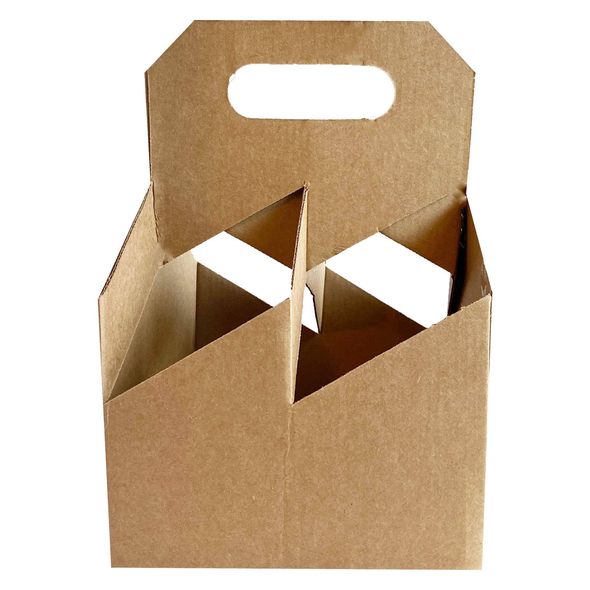 4 Pack Kraft Corrugated Bottle Holder (80 Count) | Fits 750ml & 22oz Bottles | Sturdy Cardboard Wine Carrier for 4 Bottles | Perfect for Parties, Weddings & Wine Tastings | Fast Same Day Shipping