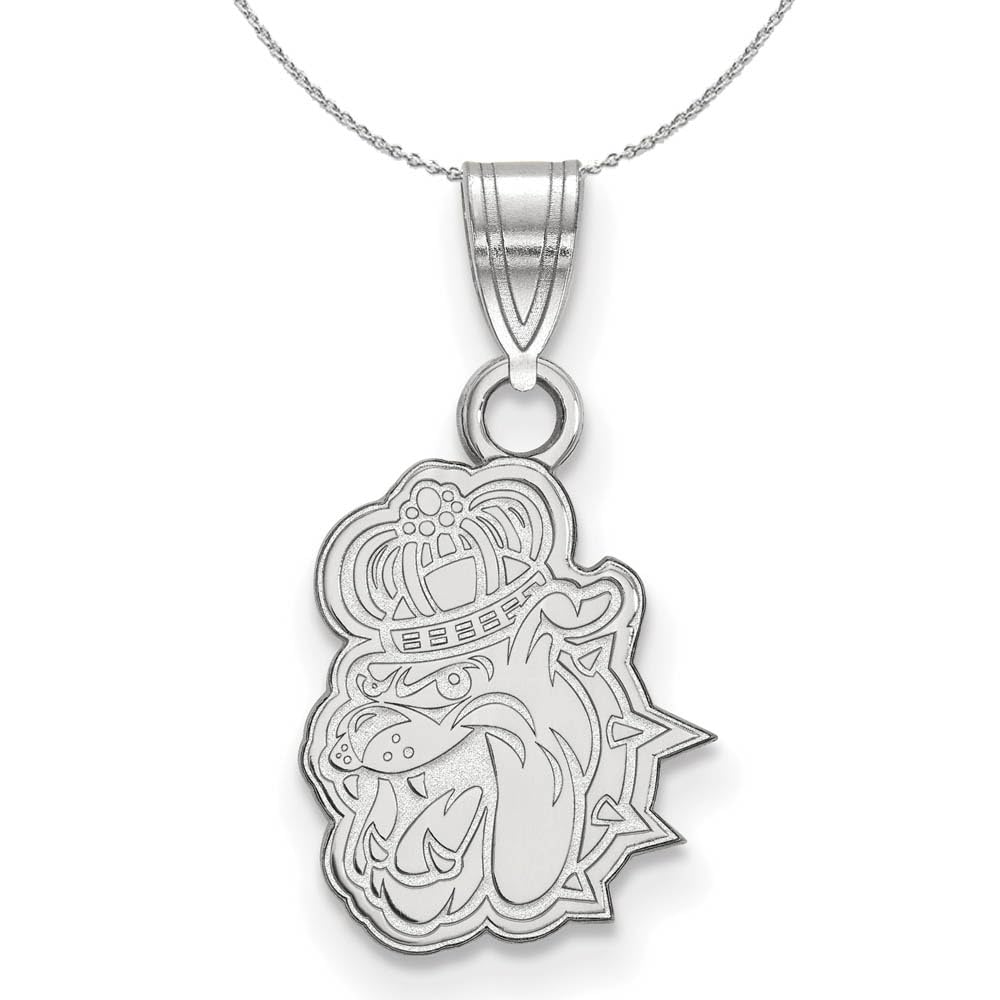 James Madison University Black Bow Sterling Silver Pendant Necklace - Perfect for Graduation Gifts & School Spirit Jewelry