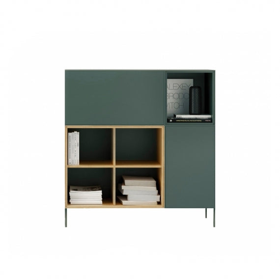 Lauki L10 Sideboard - Modern Wooden Buffet Cabinet with 2 Doors & 4 Drawers - Perfect for Dining Room Storage, Living Room Organization & Entryway Decor