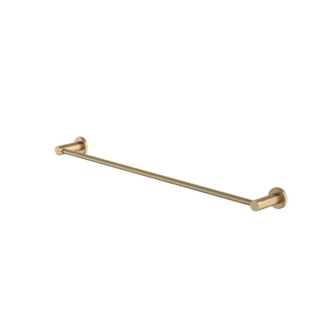 Caroma Liano II Single Towel Rail 640mm - Brushed Brass Finish | Modern Bathroom Towel Holder for Home & Hotel Use