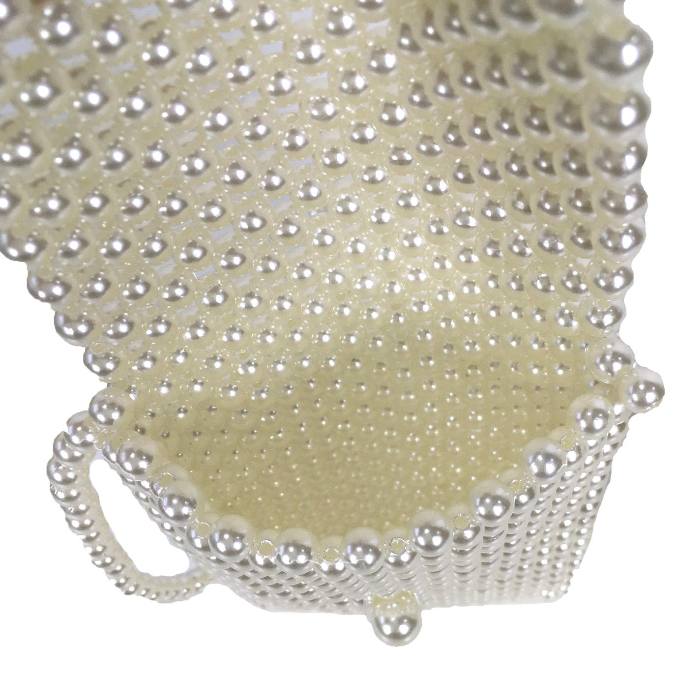 Lulu Simulated Pearl Beaded Phone Crossbody Bag for Women - Elegant Cream Small Purse with Adjustable Strap, Perfect for Parties, Weddings & Evening Events