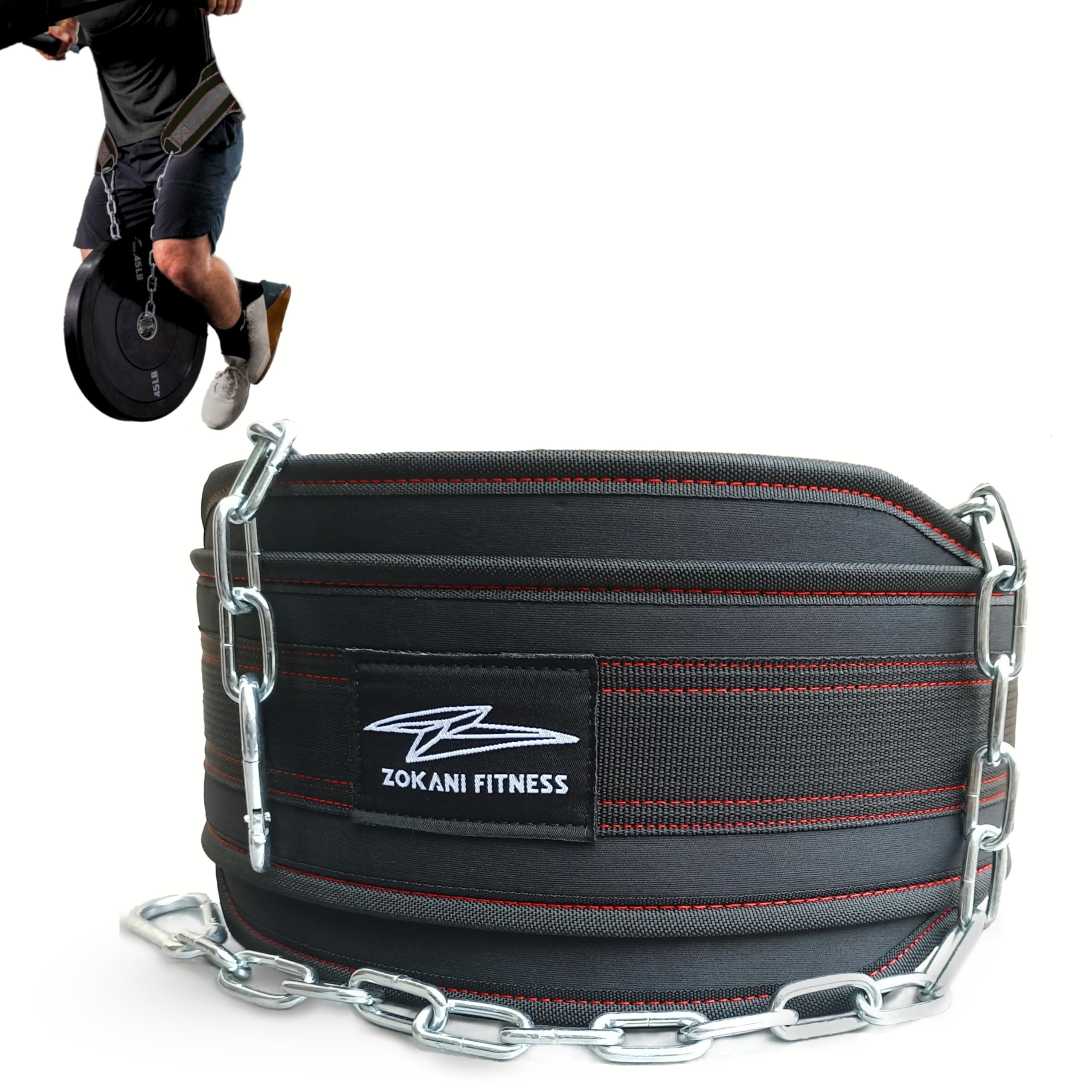 Zokani Heavy Duty Dip Belt with Chain - Supports Up to 800lbs for Weightlifting, Squats, Deadlifts & Pull Ups - Adjustable Strength Training Belt for Men & Women - Perfect for Gym, CrossFit & Home Workouts