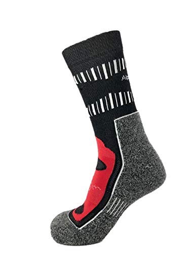 Alpaca Wool Mid Crew Socks for Hiking & Trekking - Warm & Durable Outdoor Socks for Men & Women - Blue, Black, Red - Perfect for Camping, Backpacking & Cold Weather Adventures