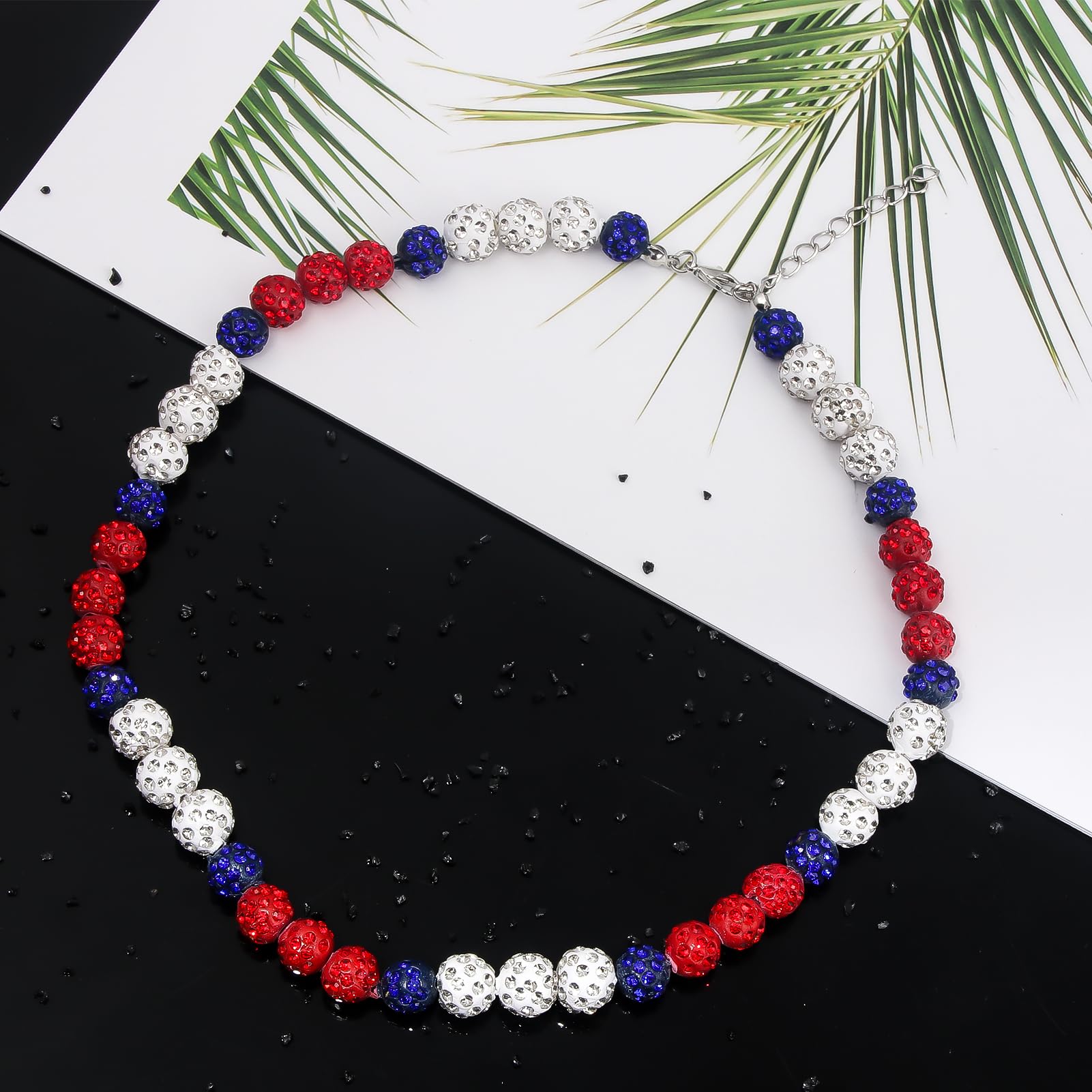 Sparkling Rhinestone Baseball Bead Necklace - Bling Ice Collection Baseball Chain Jewelry for Women & Men - Perfect Gift for Baseball Fans, Sports Lovers - Great for Games, Parties & Everyday Wear